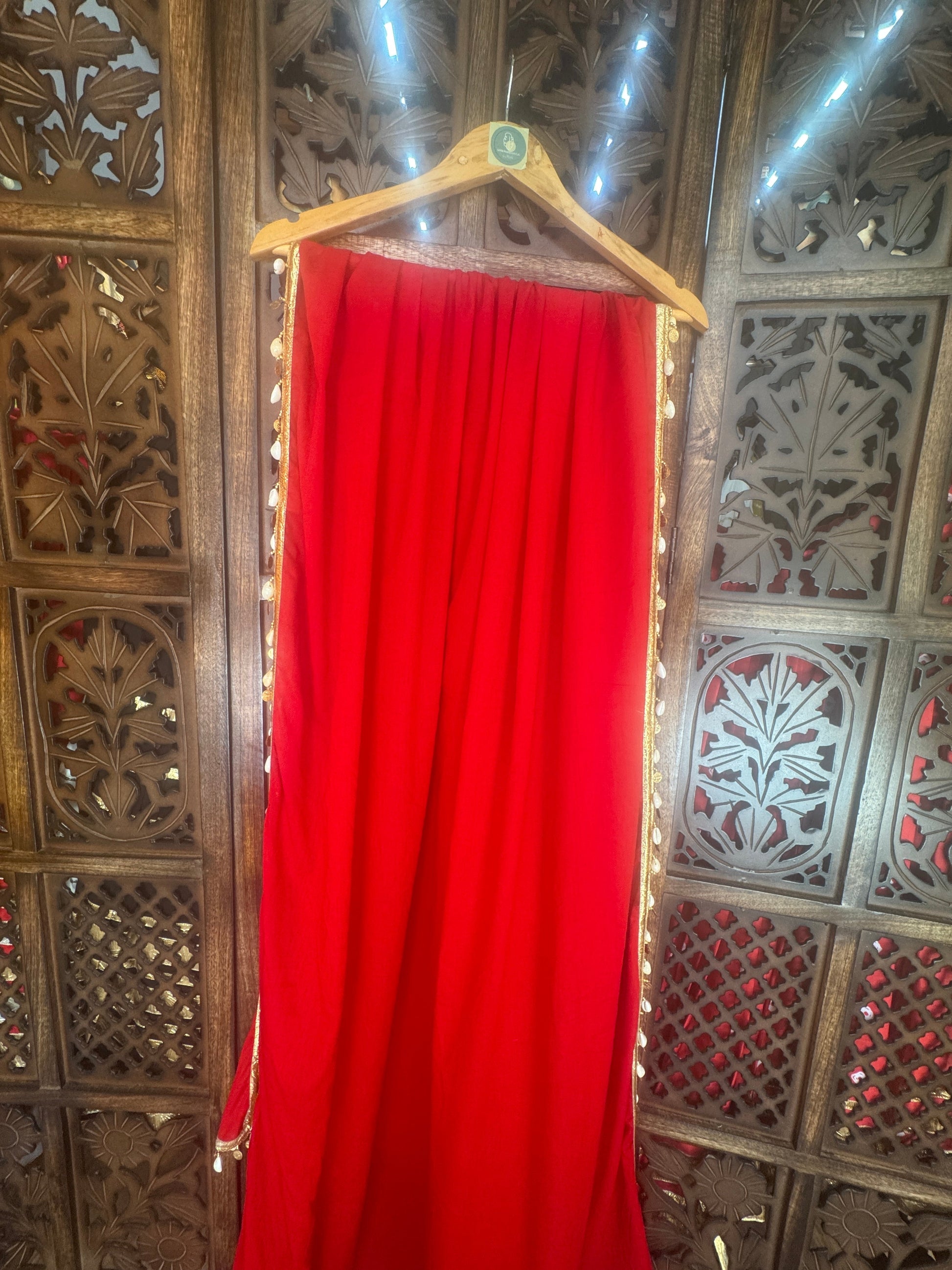 RED DUPATTA HANDMADEAHOLIC BY MISHKA