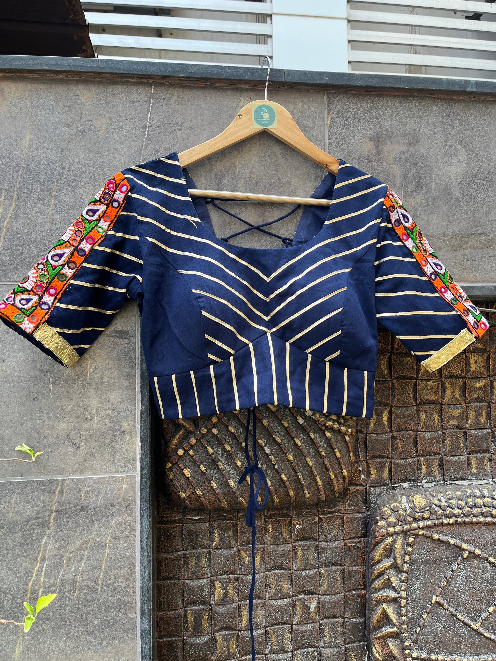 NAVY BLUE BANJARA BLOUSE HANDMADEAHOLIC BY MISHKA