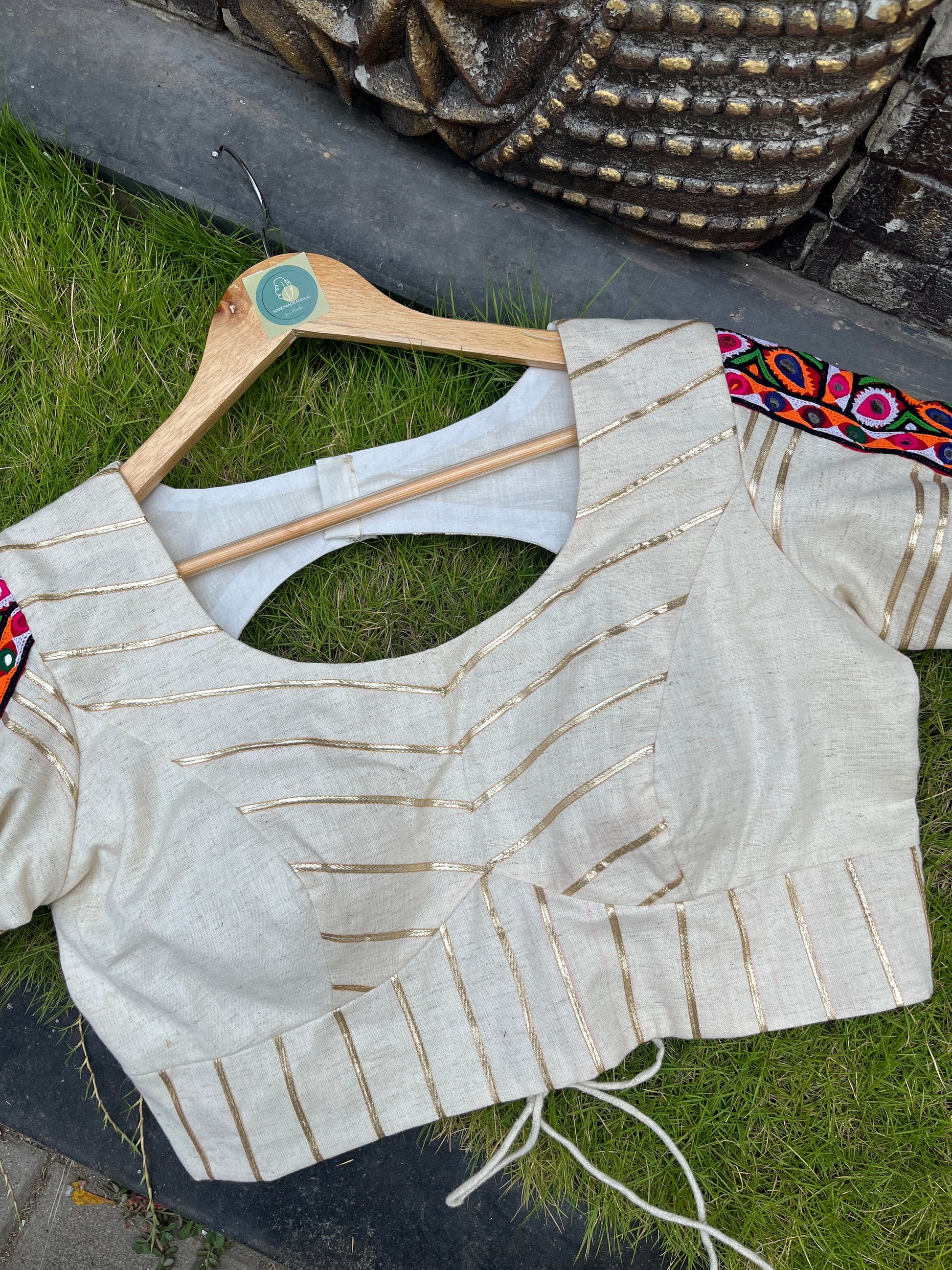 OFF WHITE BANJARA BLOUSE HANDMADEAHOLIC BY MISHKA