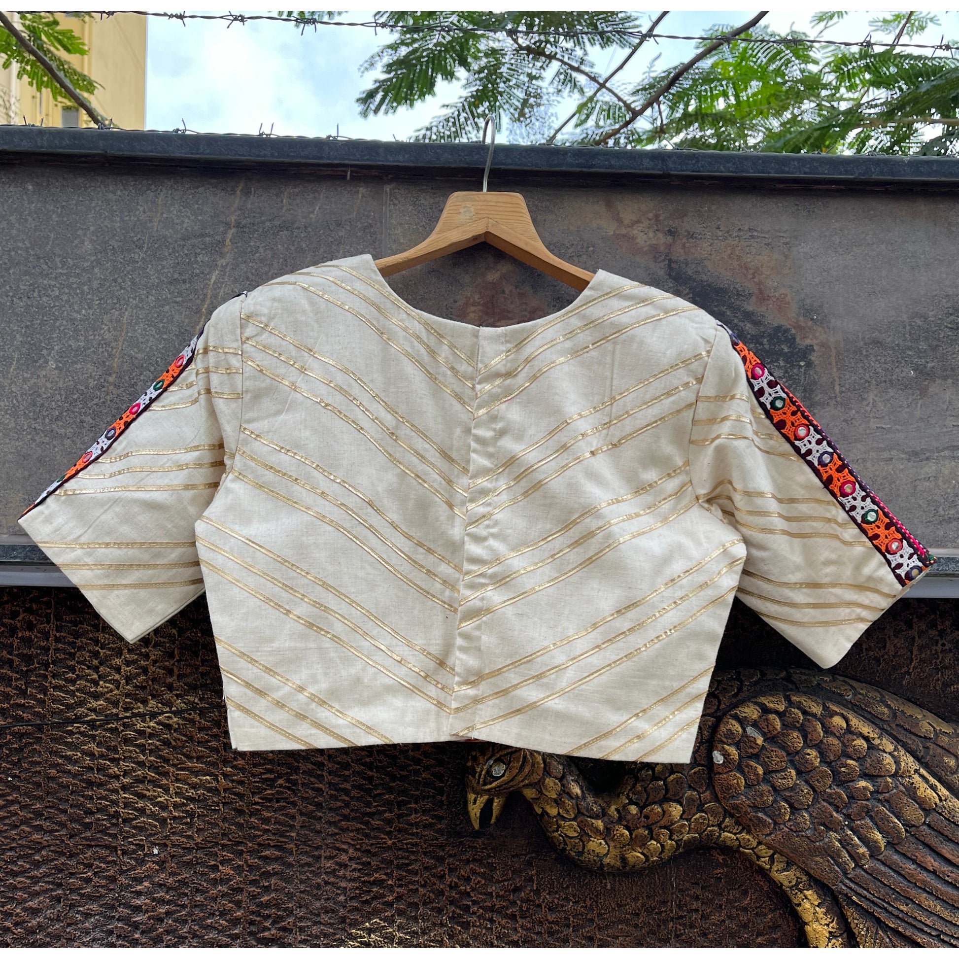 OFF WHITE BANAJARA BLOUSE HANDMADEAHOLIC BY MISHKA