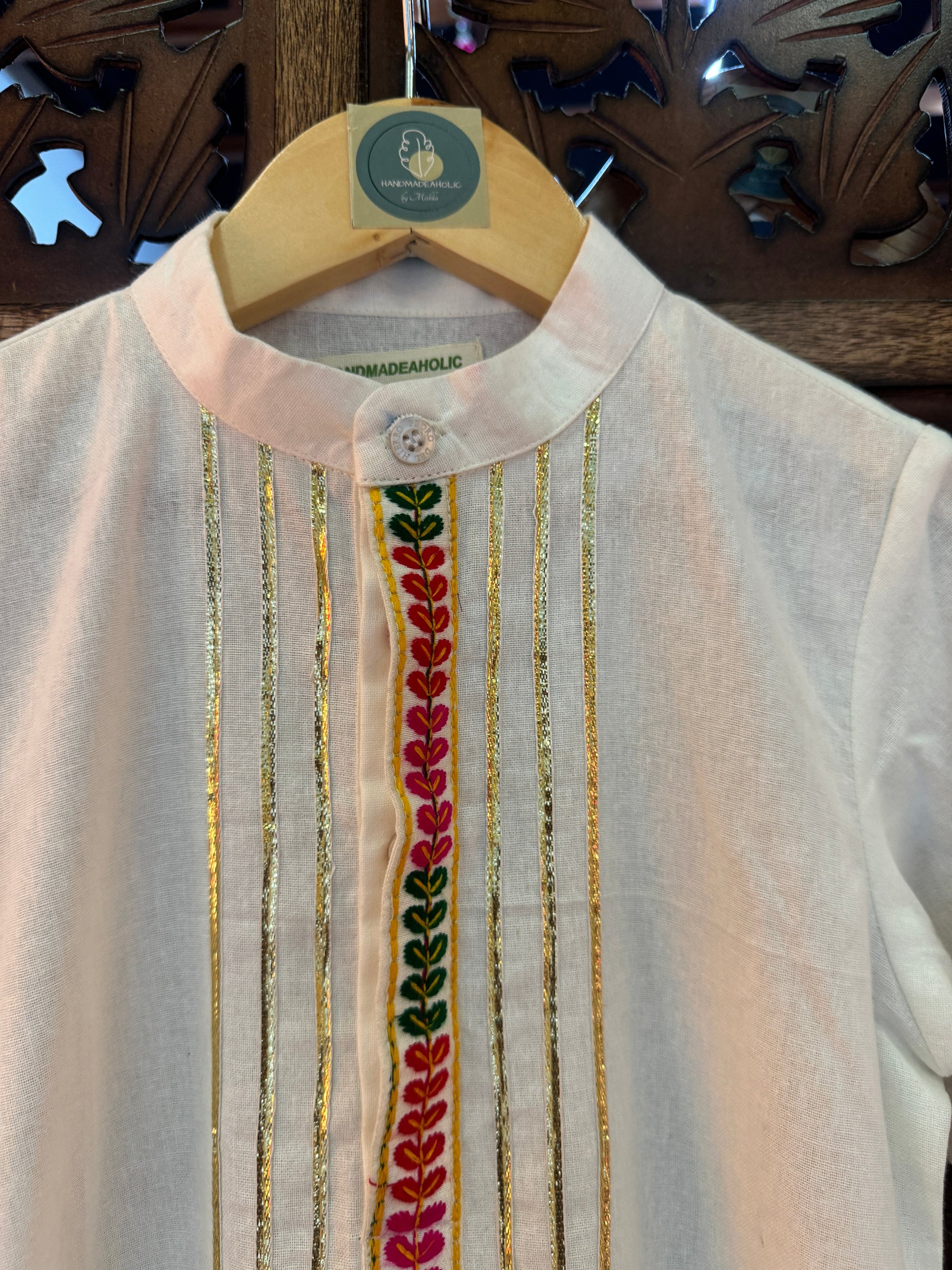 OFF WHITE EMBROIDERY BOYS KURTA RAAS'25 HANDMADEAHOLIC BY MISHKA