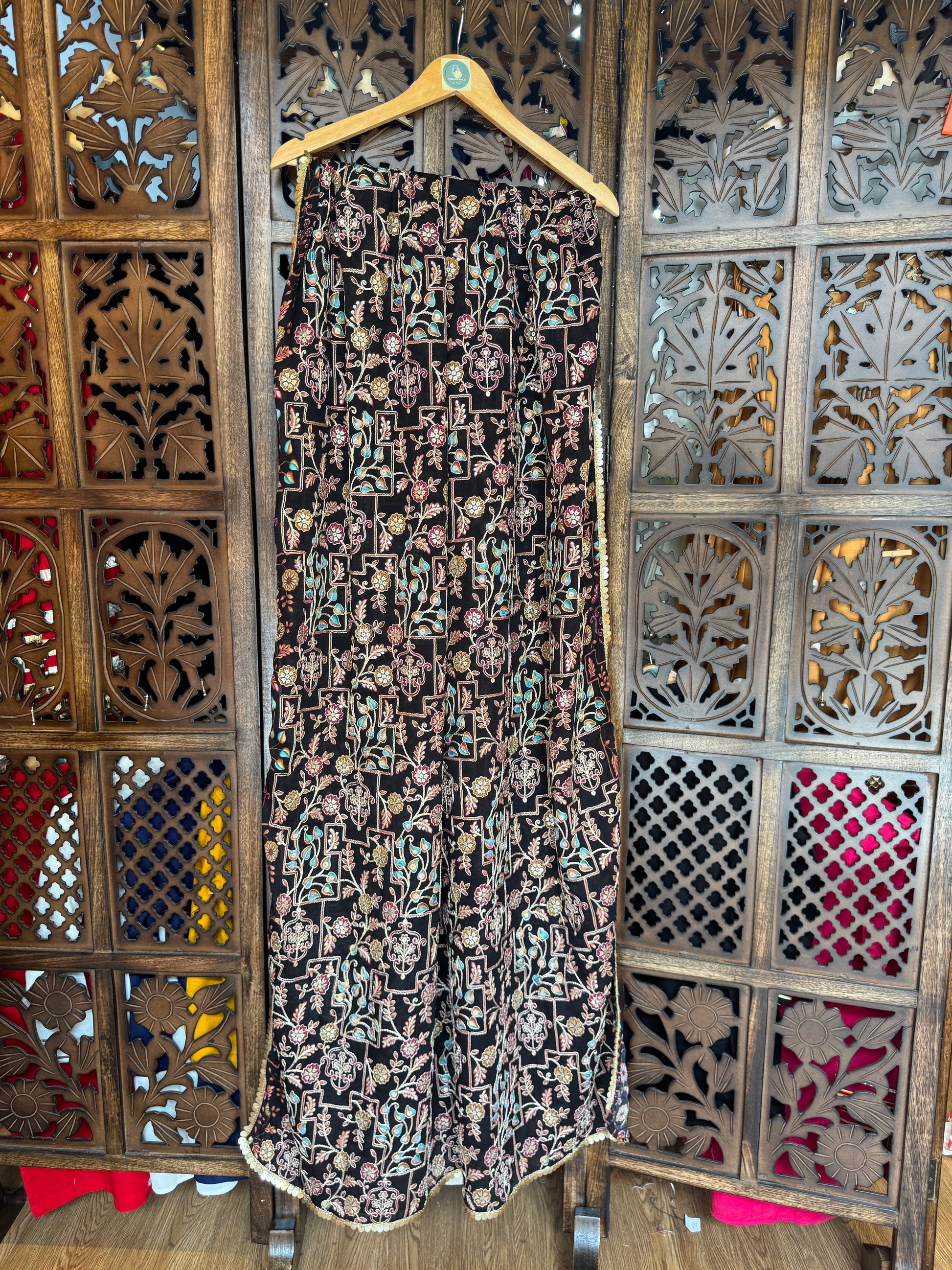 BLACK GEORGETTE WORK DUPATTA HANDMADEAHOLIC BY MISHKA