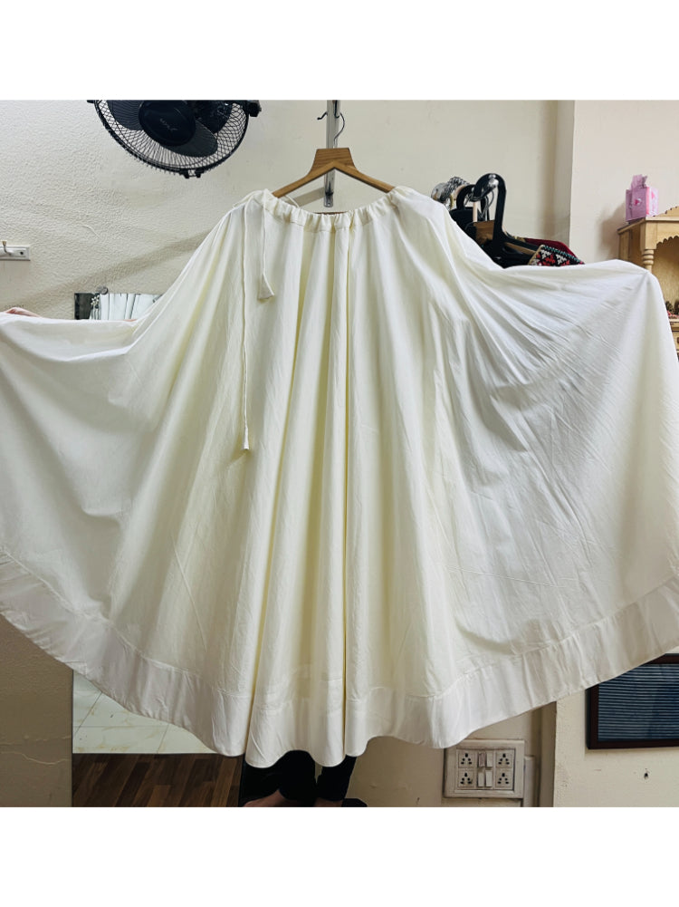 OFF WHITE KHADI DOUBLE UMBRELLA SKIRK HANDMADEAHOLIC BY MISHKA