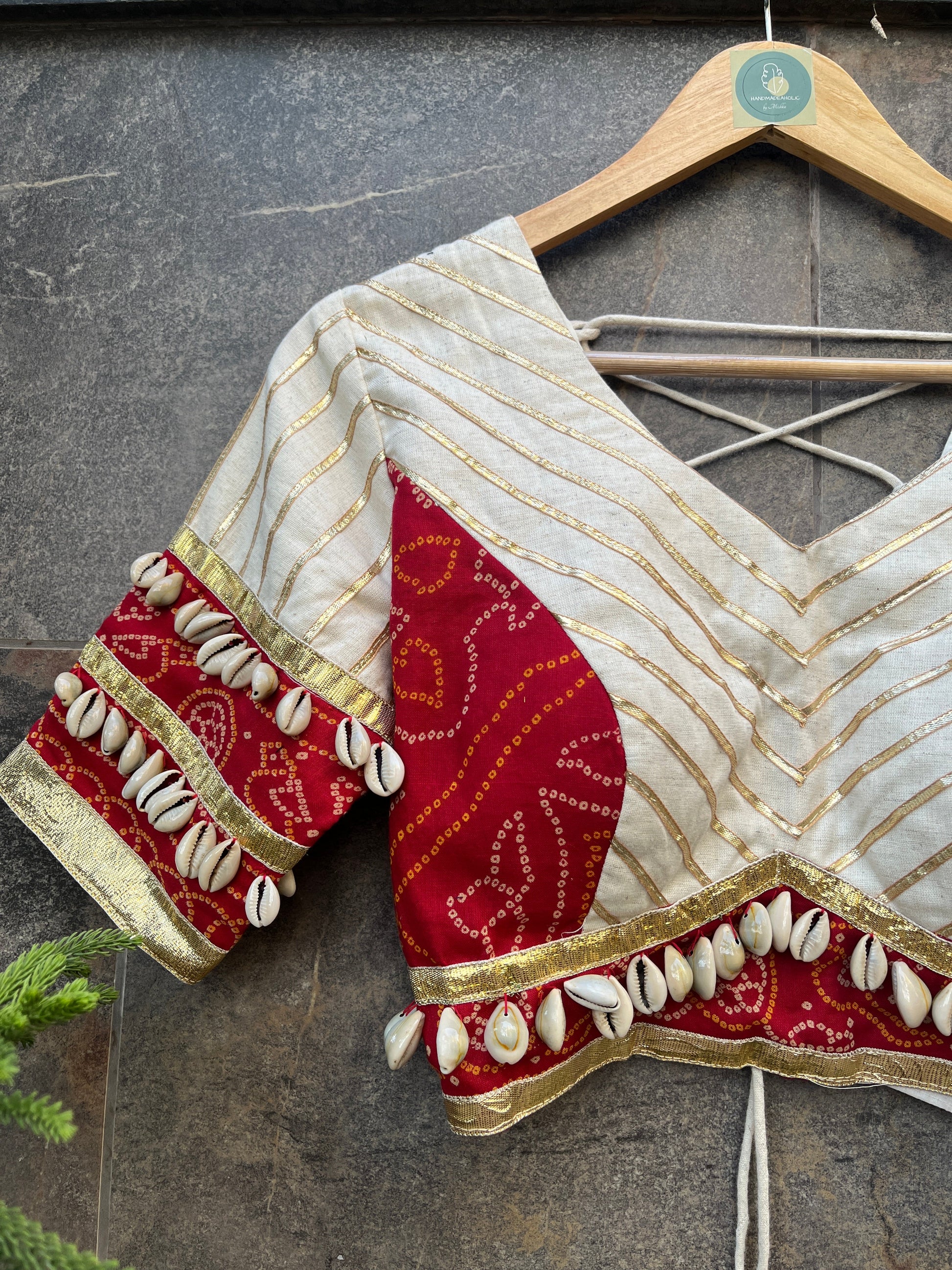 RED BANDHANI BLOUSE HANDMADEAHOLIC BY MISHKA