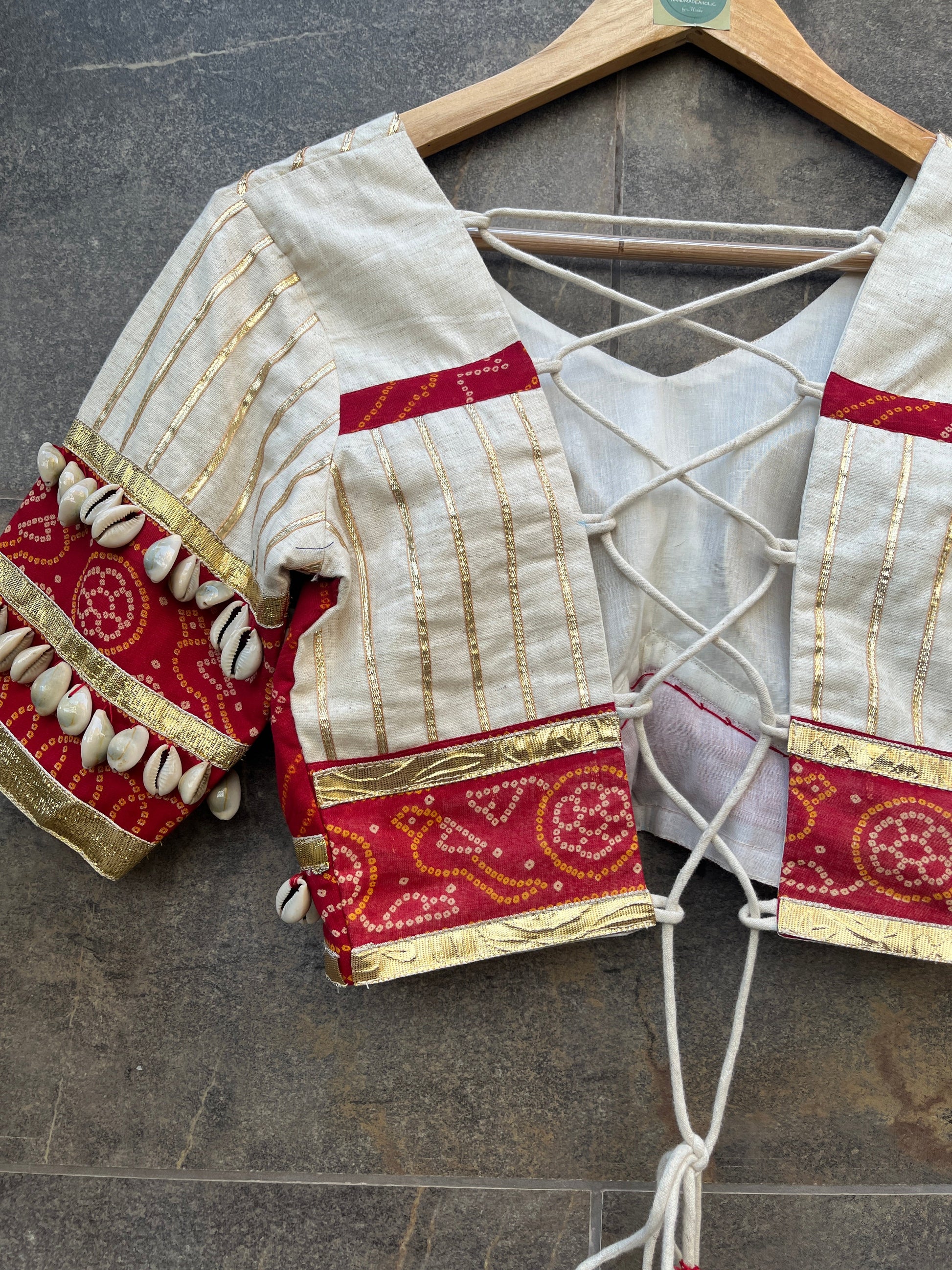 RED BANDHANI BLOUSE HANDMADEAHOLIC BY MISHKA