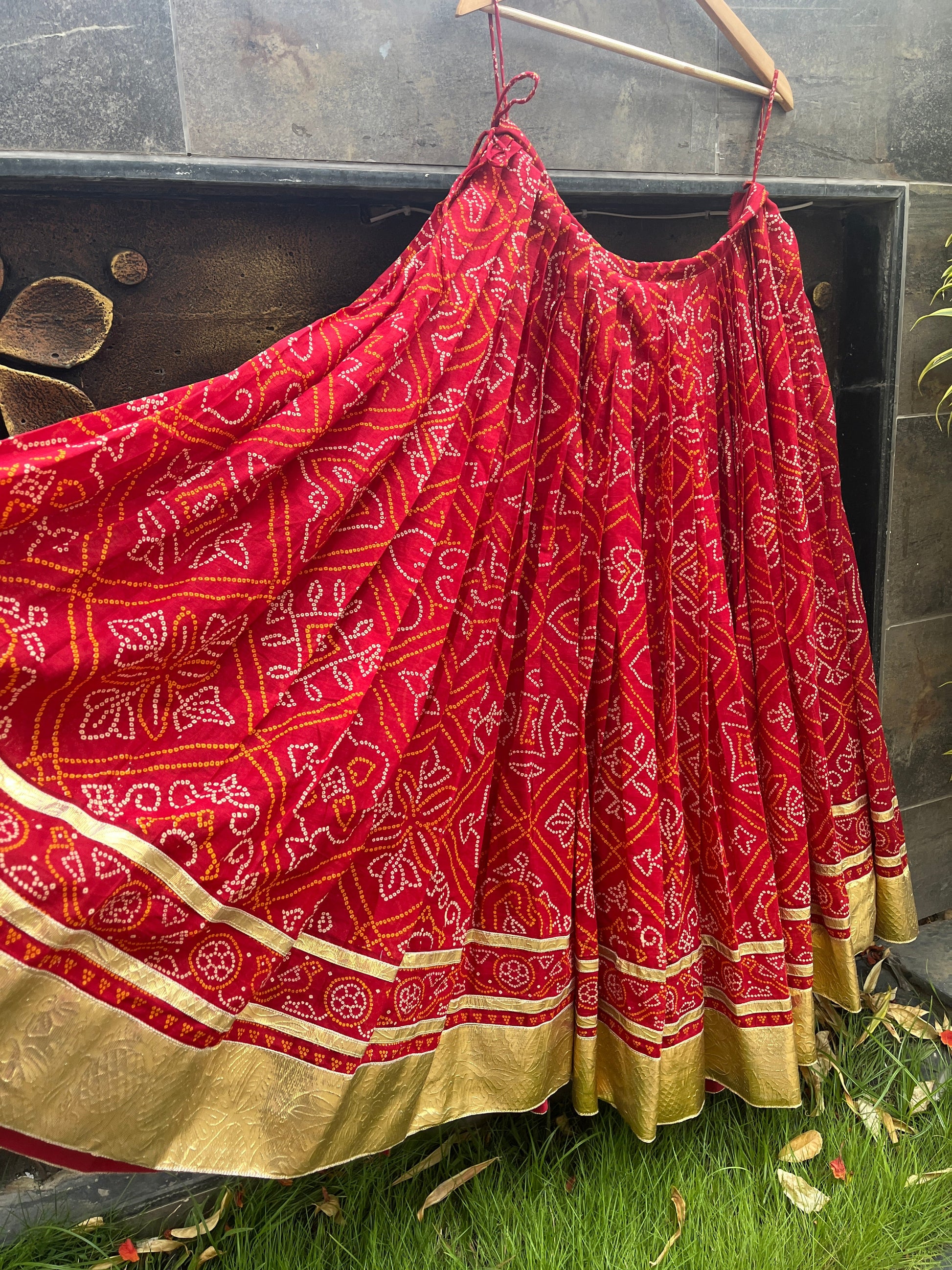 RED BANDHANI SKIRT HANDMADEAHOLIC BY MISHKA