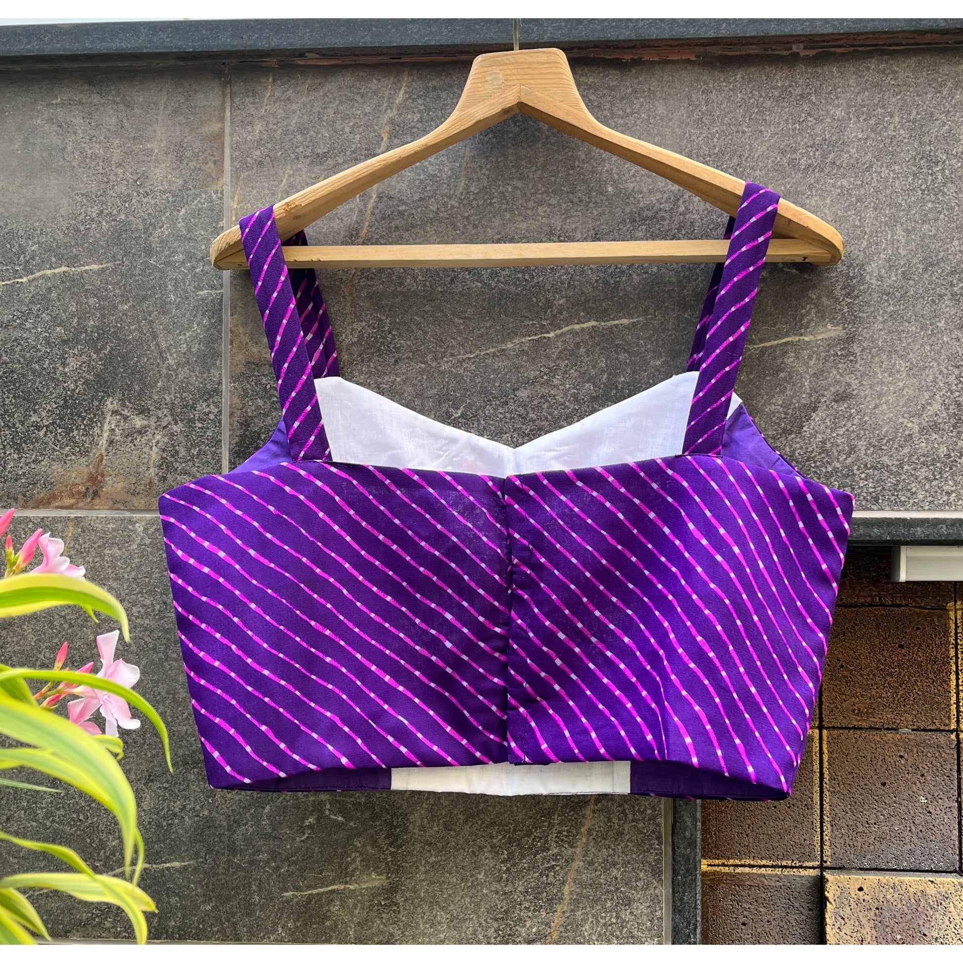 PURPLE LAHERIYA SPAGHETTI MIRROR BLOUSE HANDMADEAHOLIC BY MISHKA
