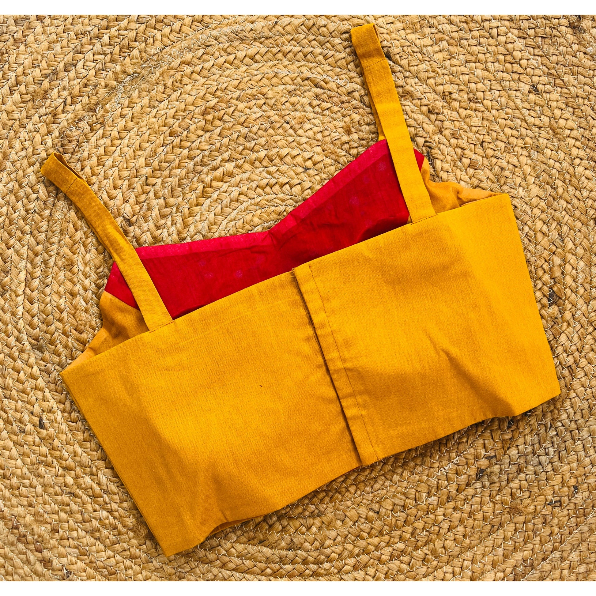 YELLOW RED MIRROR SPAGHETTI BLOUSE HANDMADEAHOLIC BY MISHKA