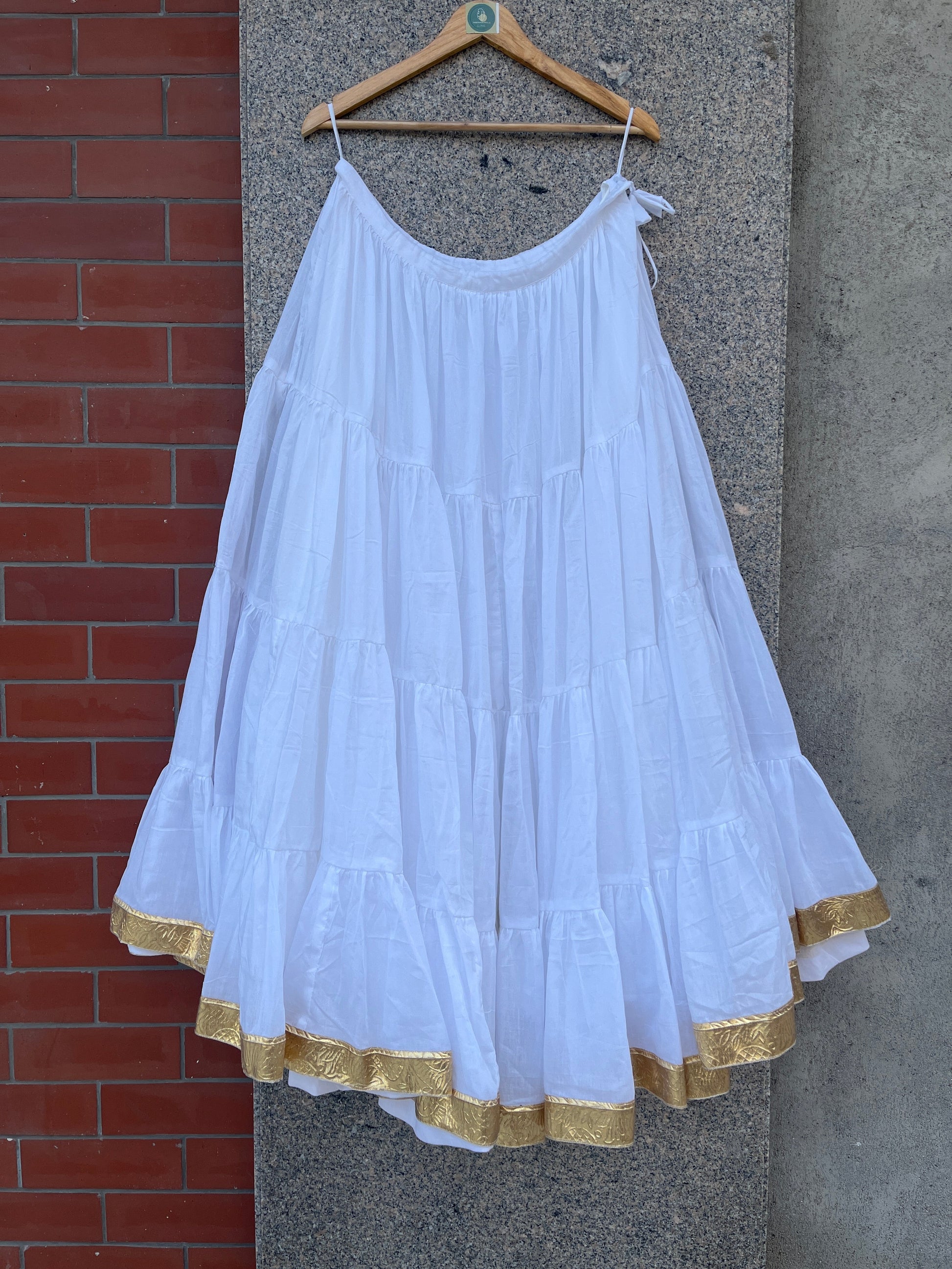 MULMUL COTTON WHITE SKIRT HANDMADEAHOLIC BY MISHKA