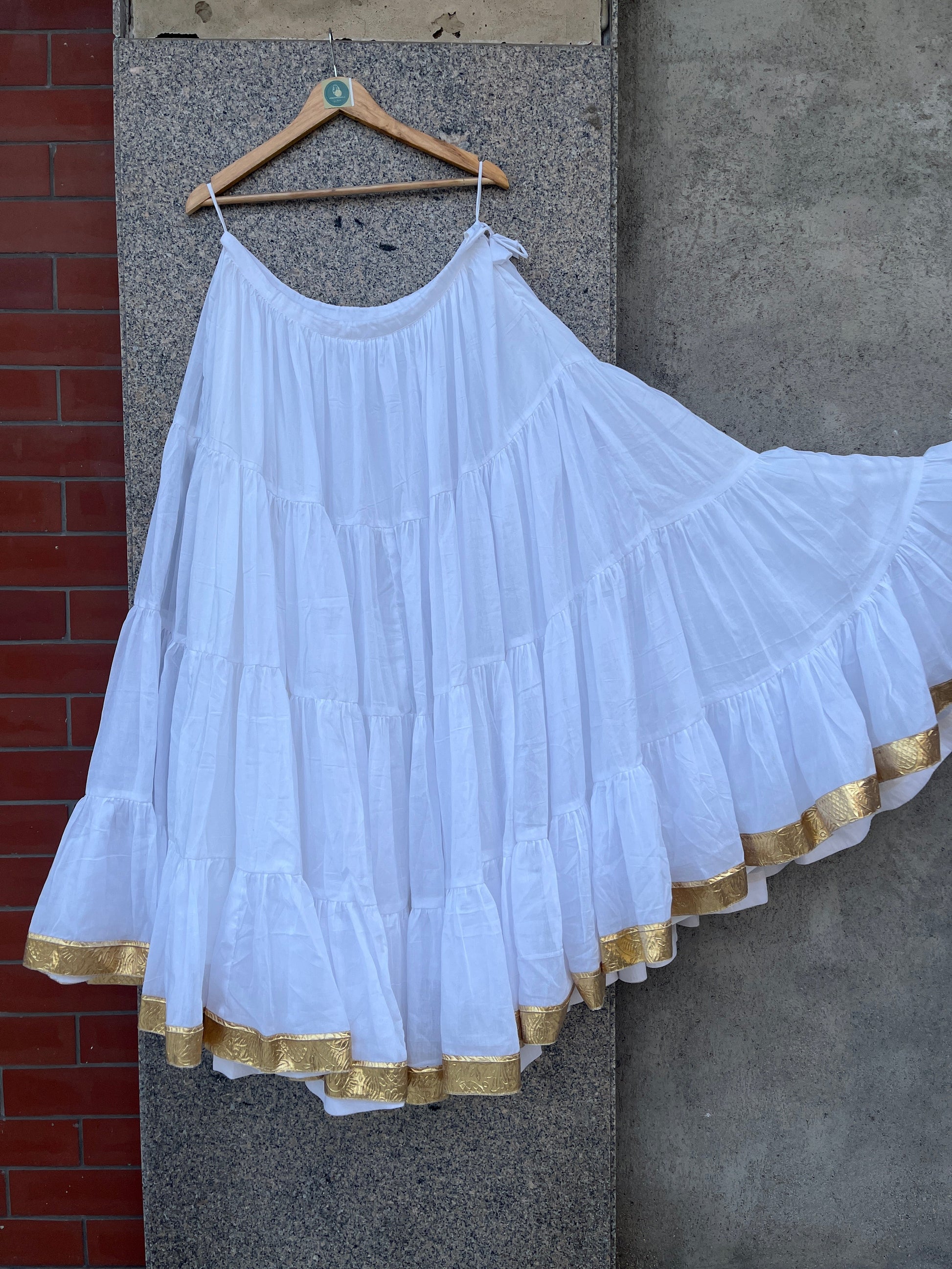 MULMUL COTTON WHITE SKIRT HANDMADEAHOLIC BY MISHKA