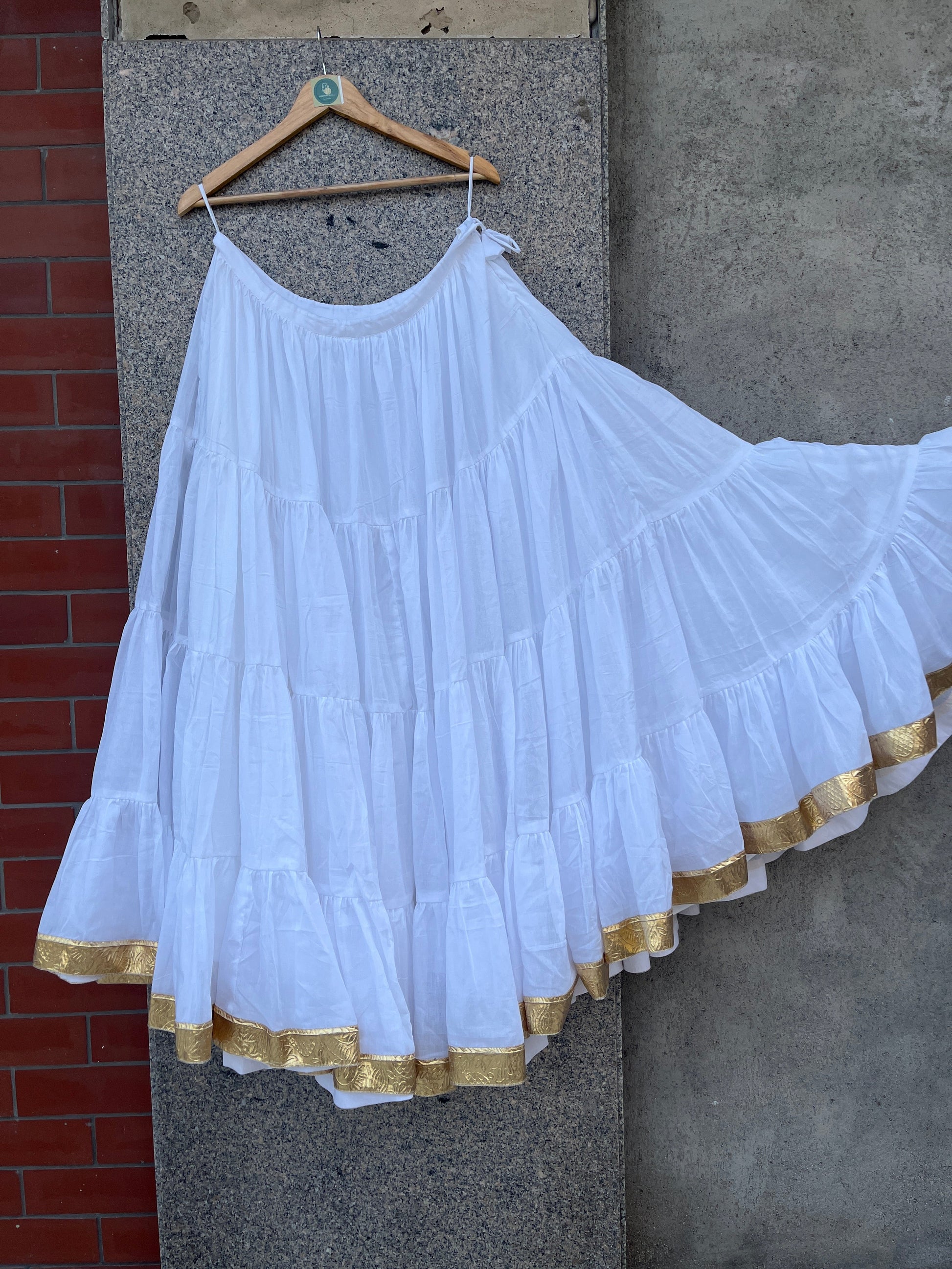 MULMUL COTTON WHITE SKIRT HANDMADEAHOLIC BY MISHKA