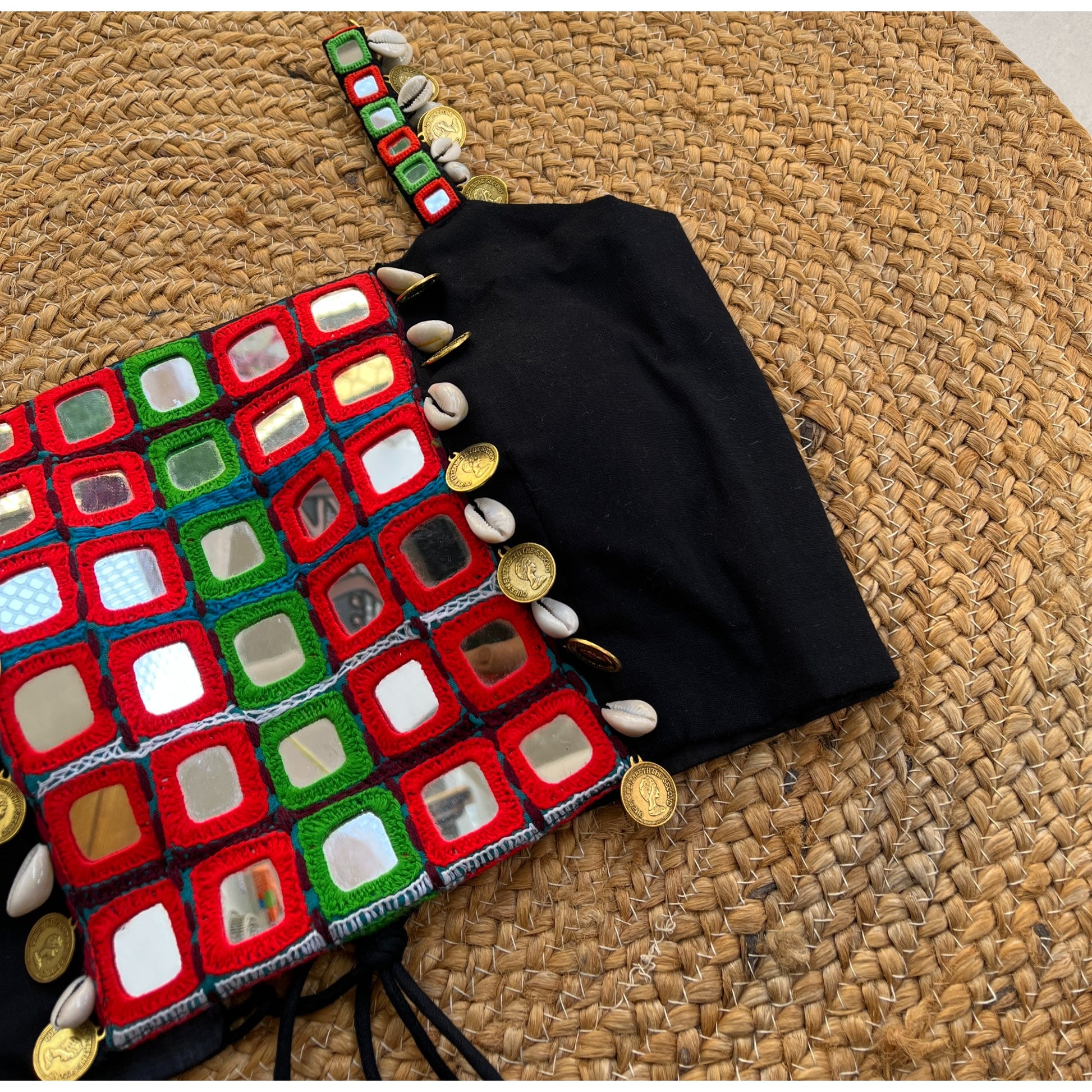 BLACK AFGHANI SPAGHETTI BLOUSE HANDMADEAHOLIC BY MISHKA