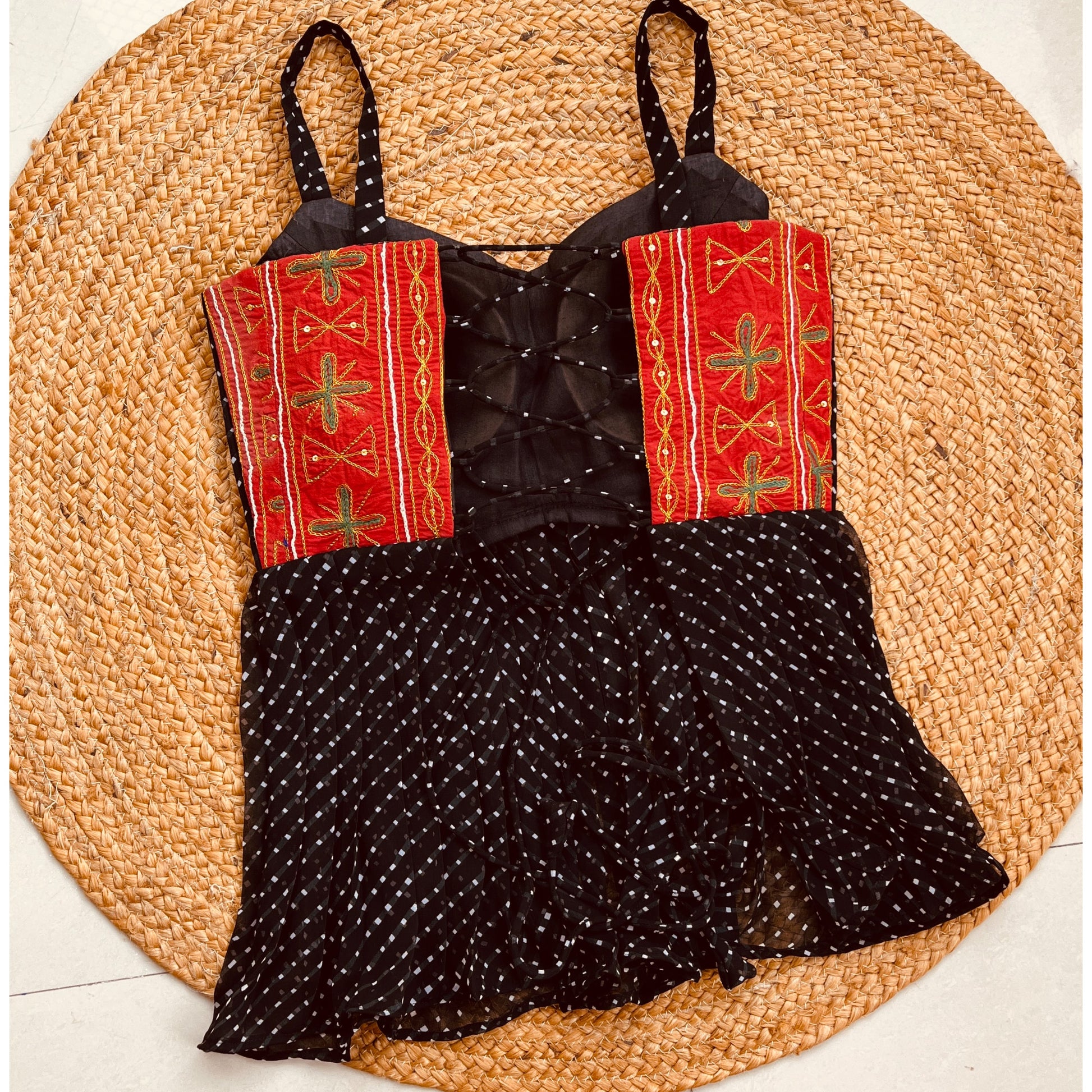 BLACK LAHERIYA VINTAGE LONG BLOUSE HANDMADEAHOLIC BY MISHKA