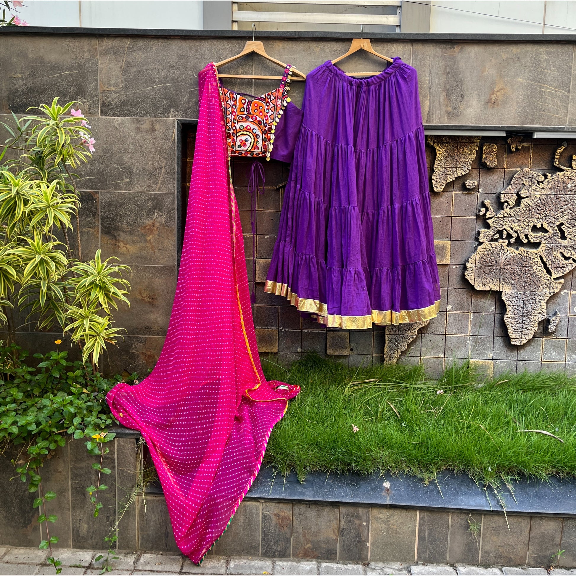 PURPLE BANJARA CHANIYA CHOLI HANDMADEAHOLIC BY MISHKA