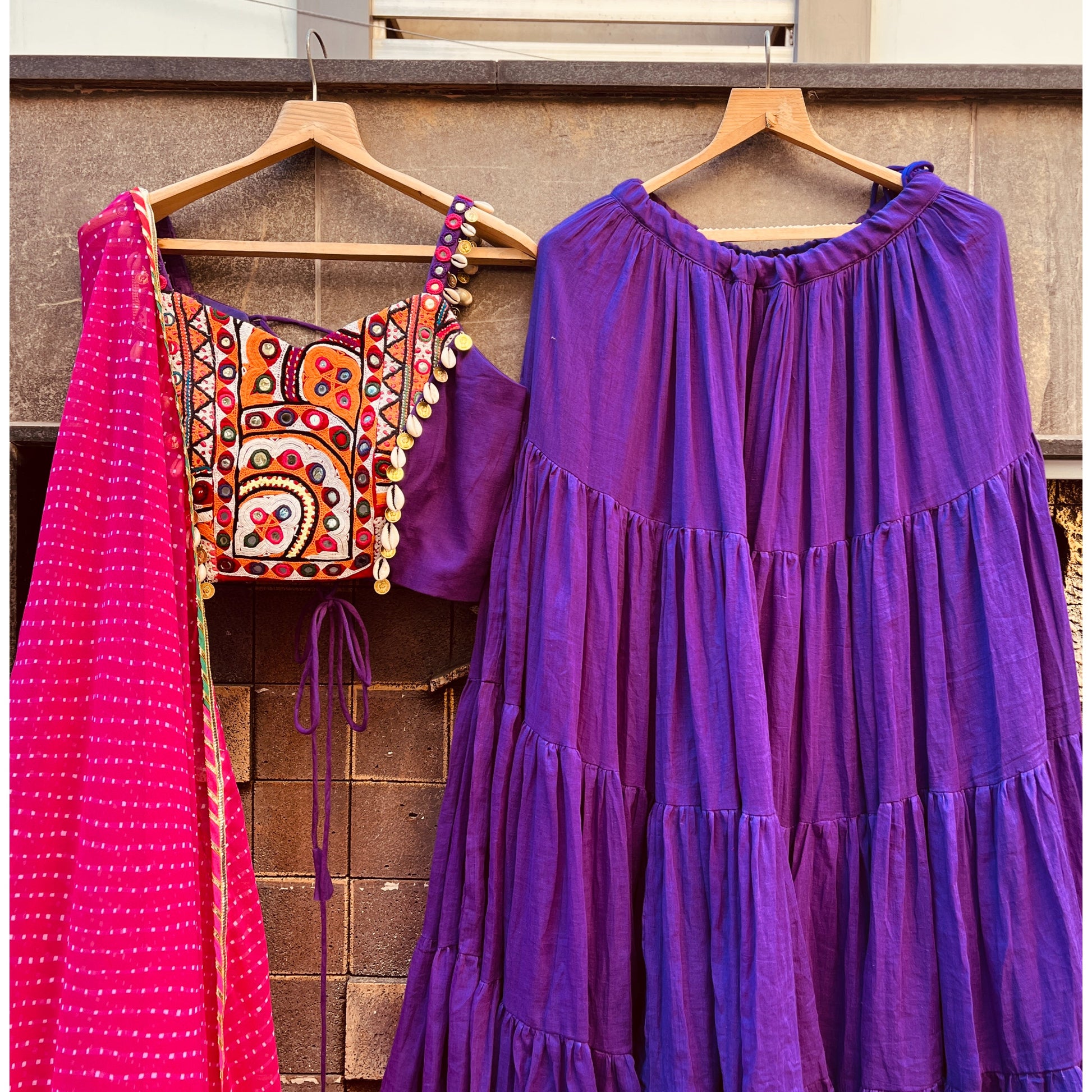 PURPLE BANJARA CHANIYA CHOLI HANDMADEAHOLIC BY MISHKA