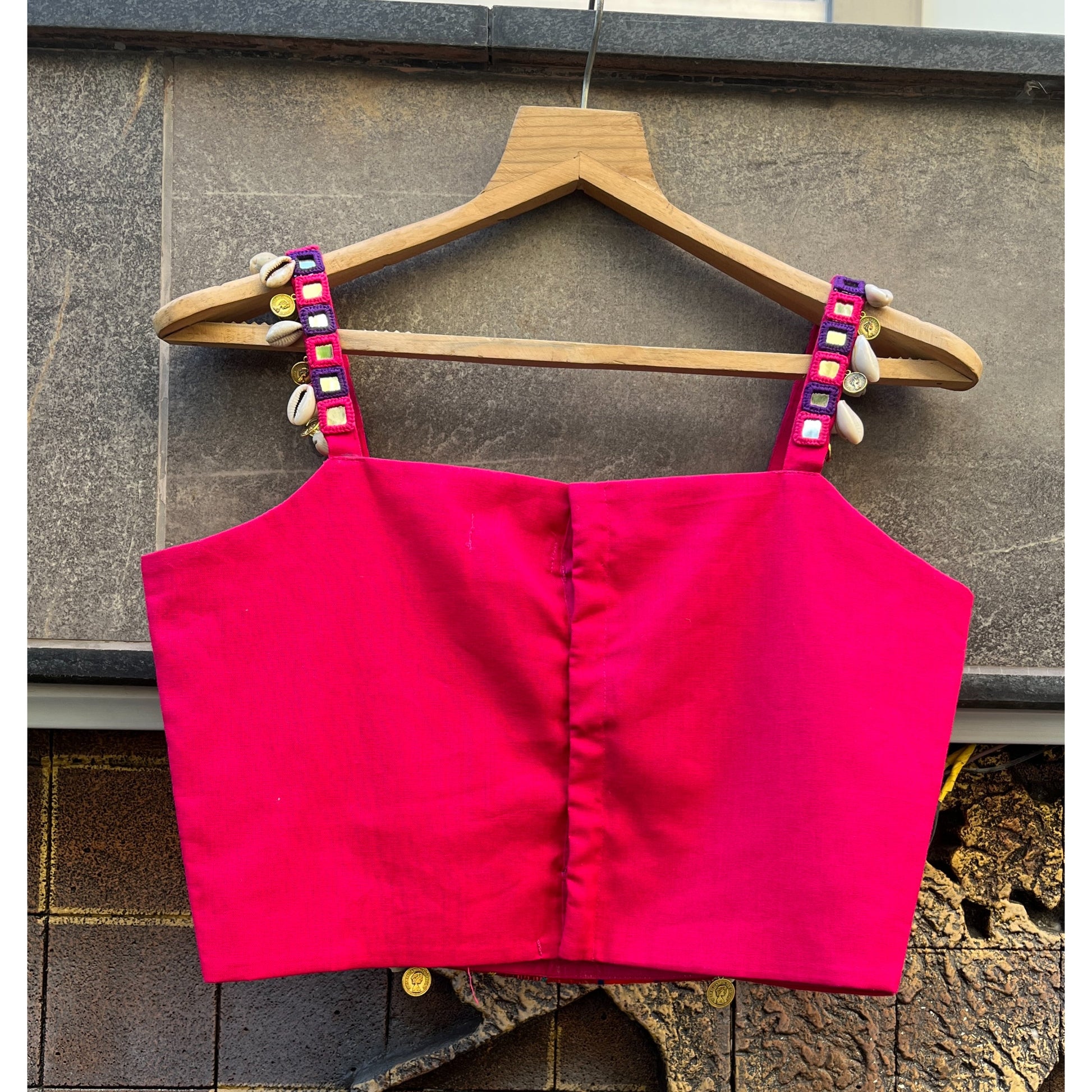 PINK AFGHANI SPAGHETTI BLOUSE HANDMADEAHOLIC BY MISHKA