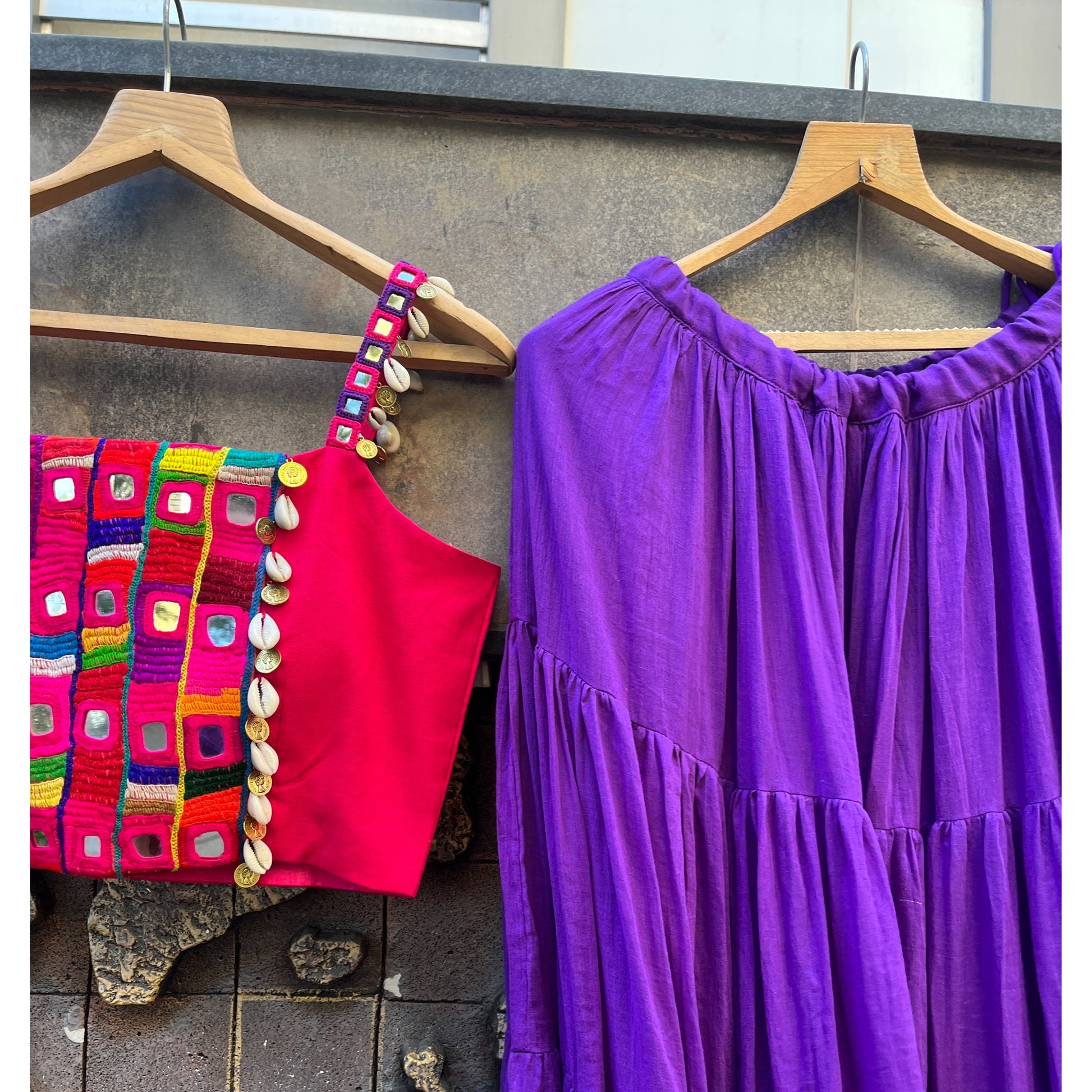 PURPLE AFGHANI CHANIYA CHOLI HANDMADEAHOLIC BY MISHKA