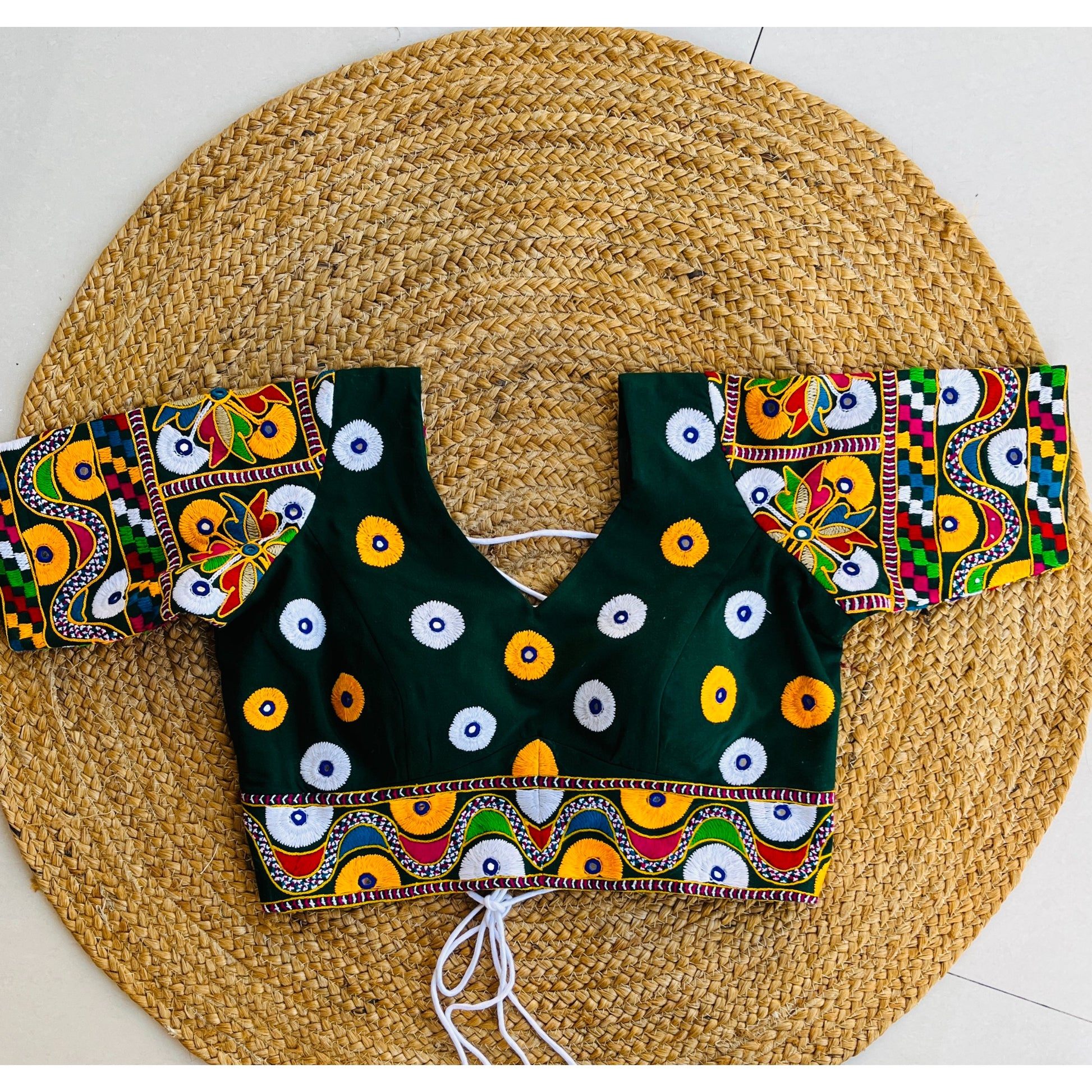 GREEN HATHBHARAT BLOUSE HANDMADEAHOLIC BY MISHKA