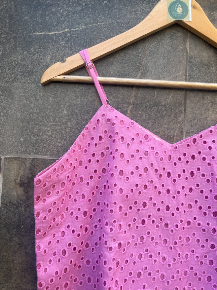 PINK SCHIFFLY CAMI TOP HANDMADEAHOLIC BY MISHKA