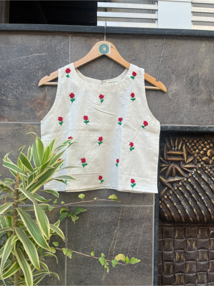 OFF WHITE EMBROIDARY TANK TOP HANDMADEAHOLIC BY MISHKA