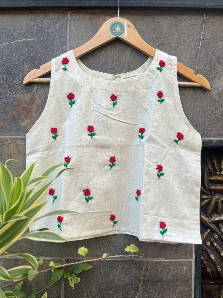 OFF WHITE EMBROIDARY TANK TOP HANDMADEAHOLIC BY MISHKA