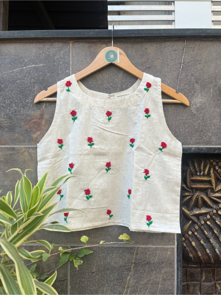 OFF WHITE EMBROIDARY TANK TOP HANDMADEAHOLIC BY MISHKA