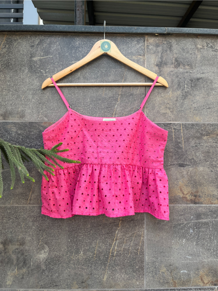 PINK FRILL CAMI TOP HANDMADEAHOLIC BY MISHKA