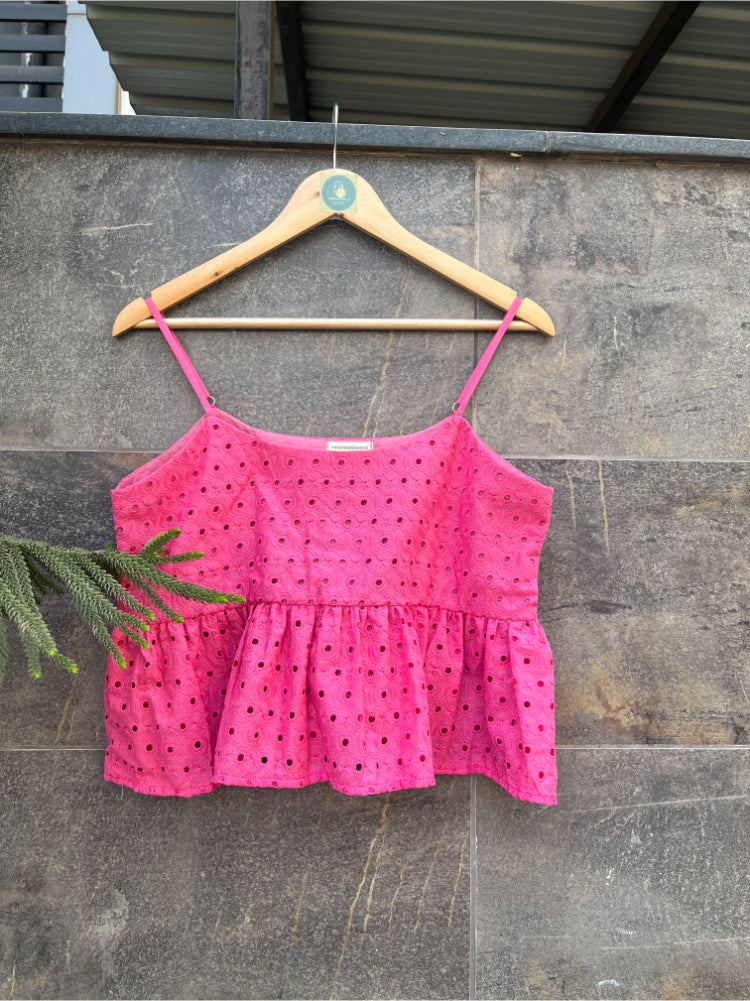 PINK FRILL CAMI TOP HANDMADEAHOLIC BY MISHKA