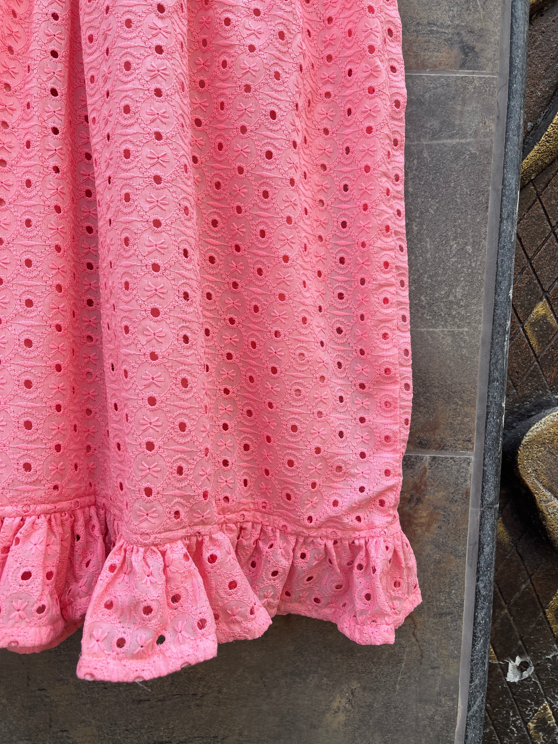 PEACH SCHIFFLY KURTIES HANDMADEAHOLIC BY MISHKA