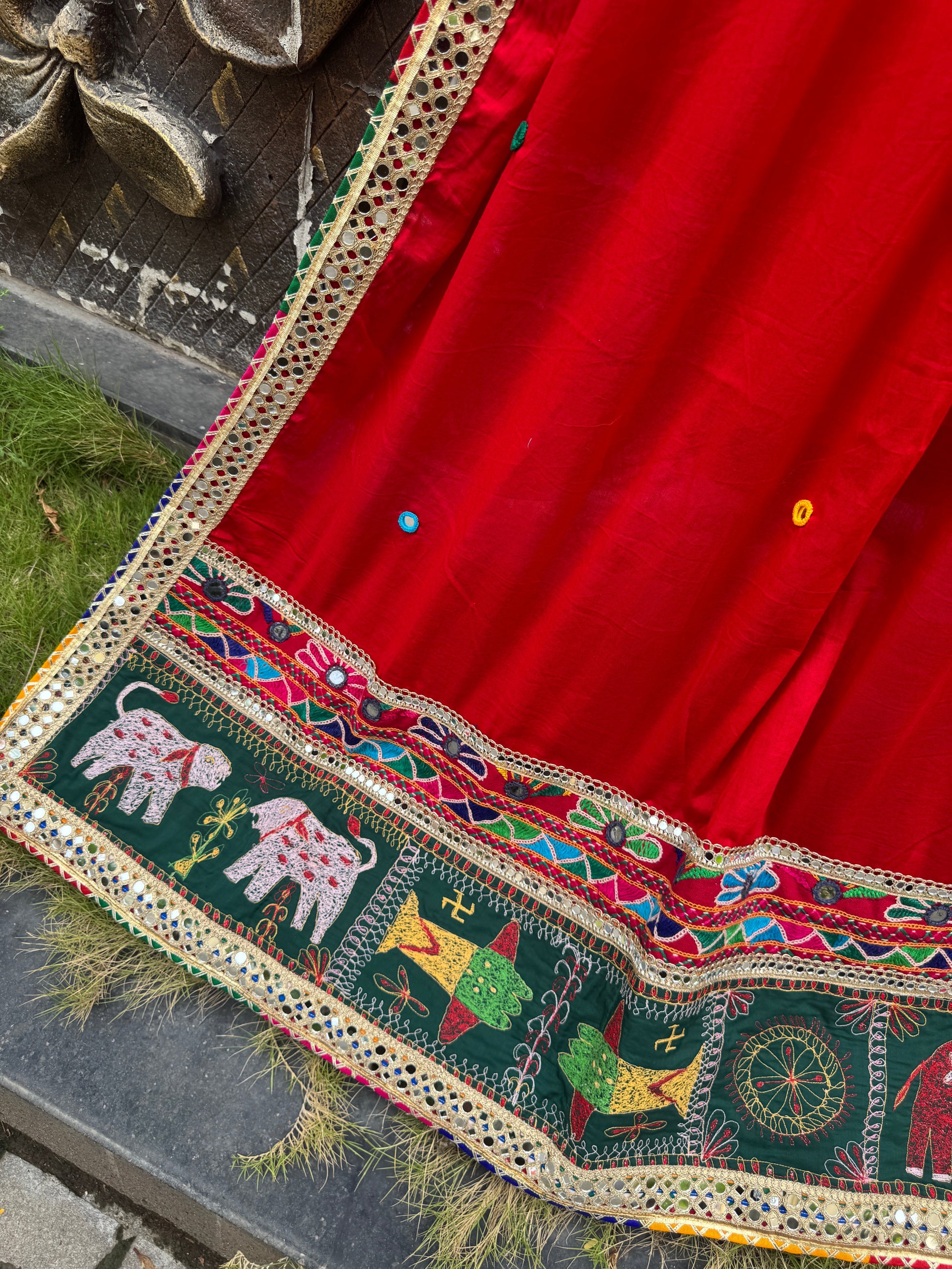 Bold Red Varajana Dupatta HANDMADEAHOLIC BY MISHKA