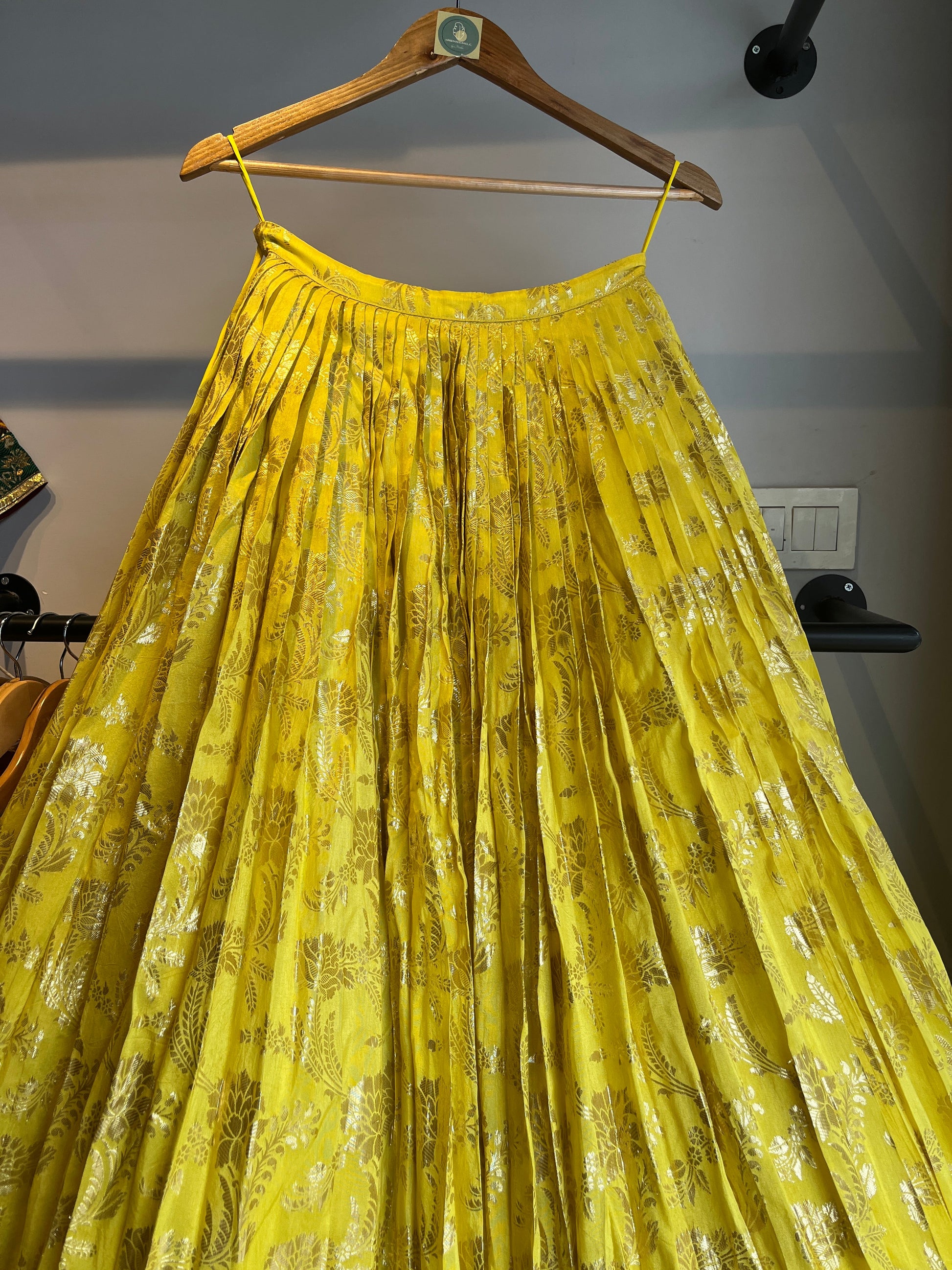 YELLOW BANARASI PANNEL SKIRT HANDMADEAHOLIC BY MISHKA