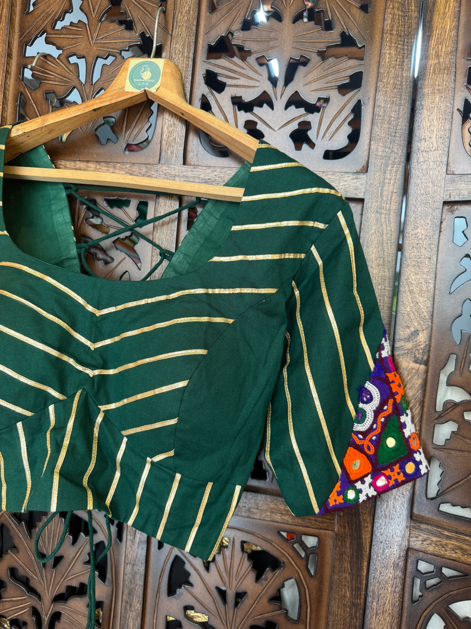 GREEN BANJARA BLOUSE HANDMADEAHOLIC BY MISHKA
