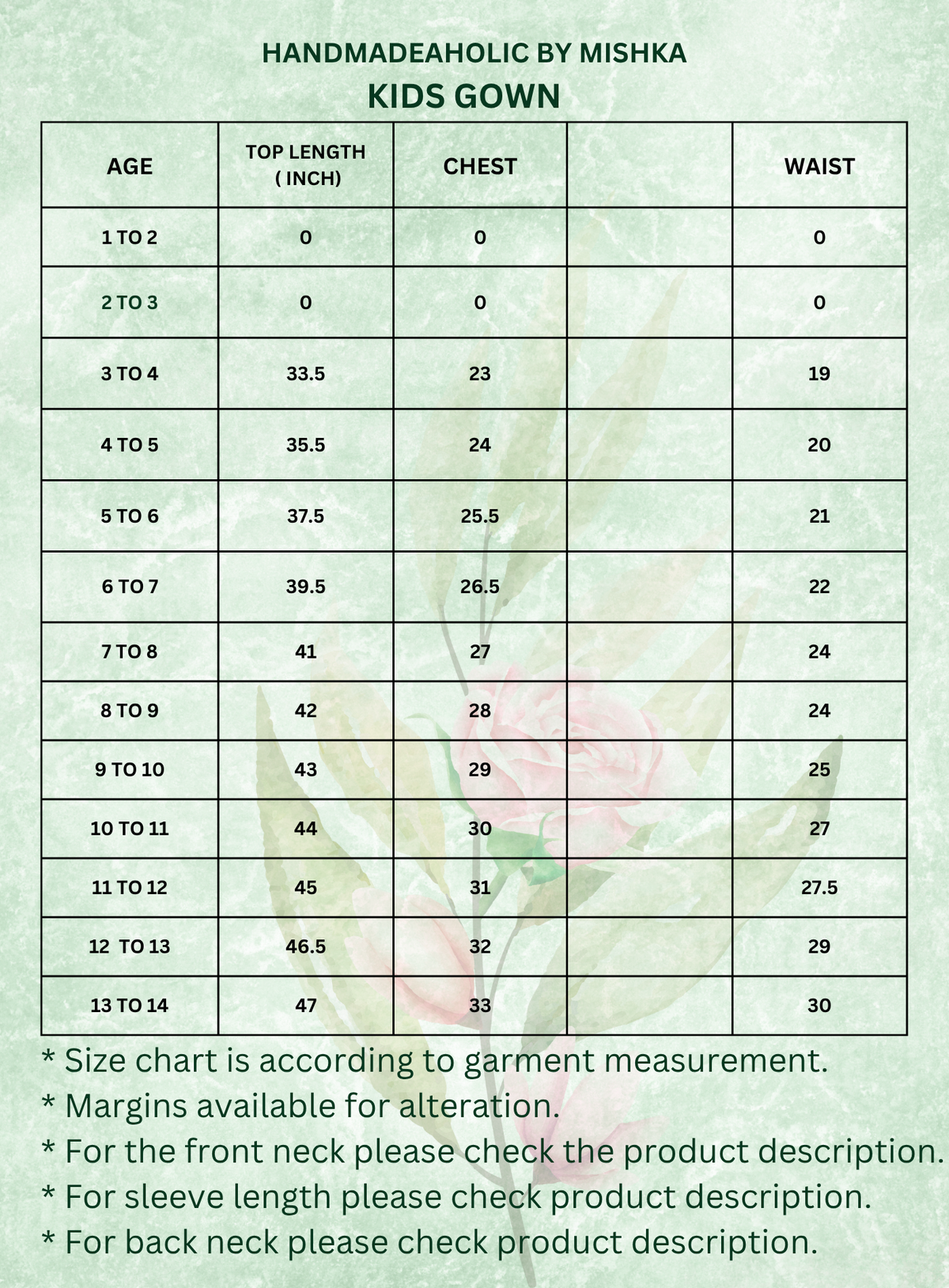 Size Chart