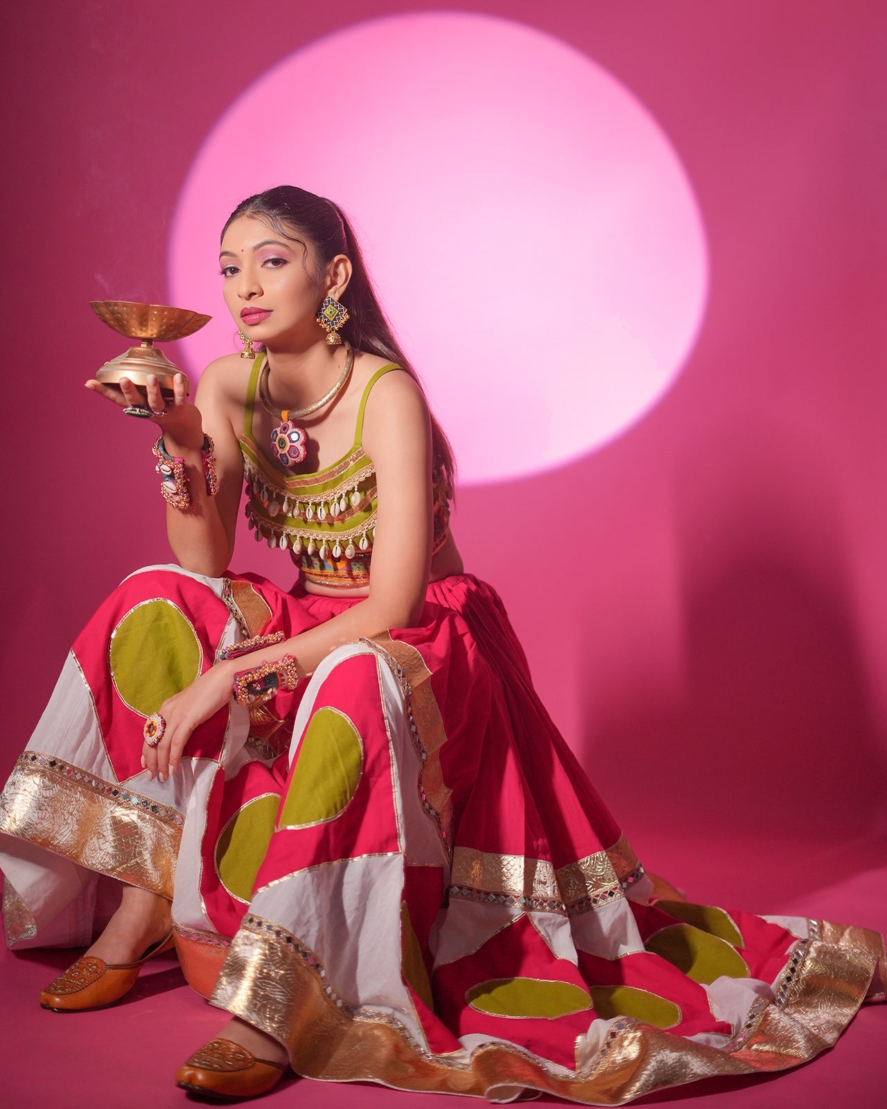 PINK CHANIYA CHOLI RAAS'25 HANDMADEAHOLIC BY MISHKA