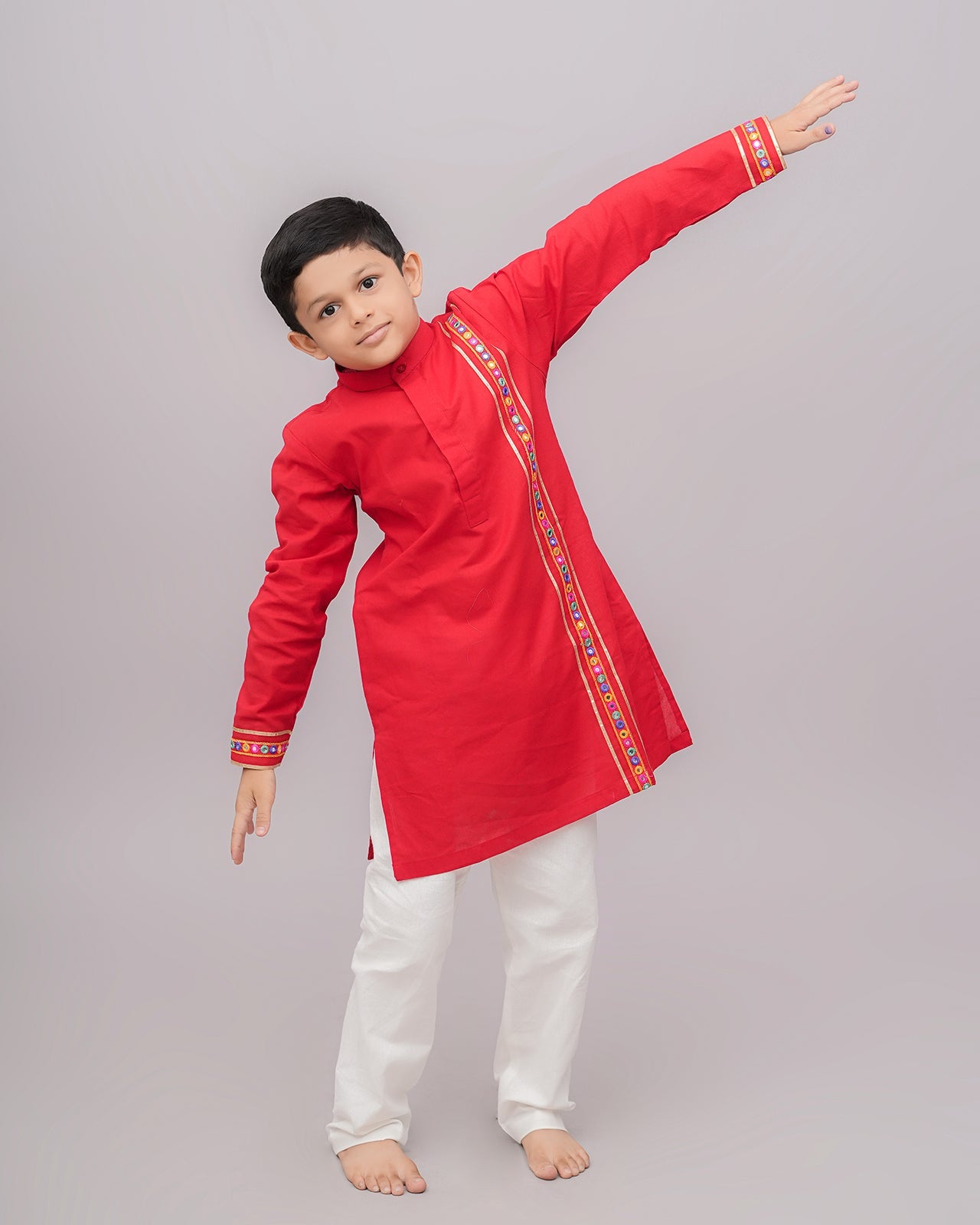 RED BOYS KURTA RAAS'25 HANDMADEAHOLIC BY MISHKA
