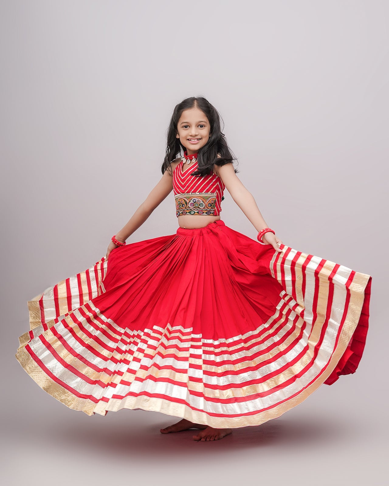 RED KIDS CHOLI RAAS'25 HANDMADEAHOLIC BY MISHKA