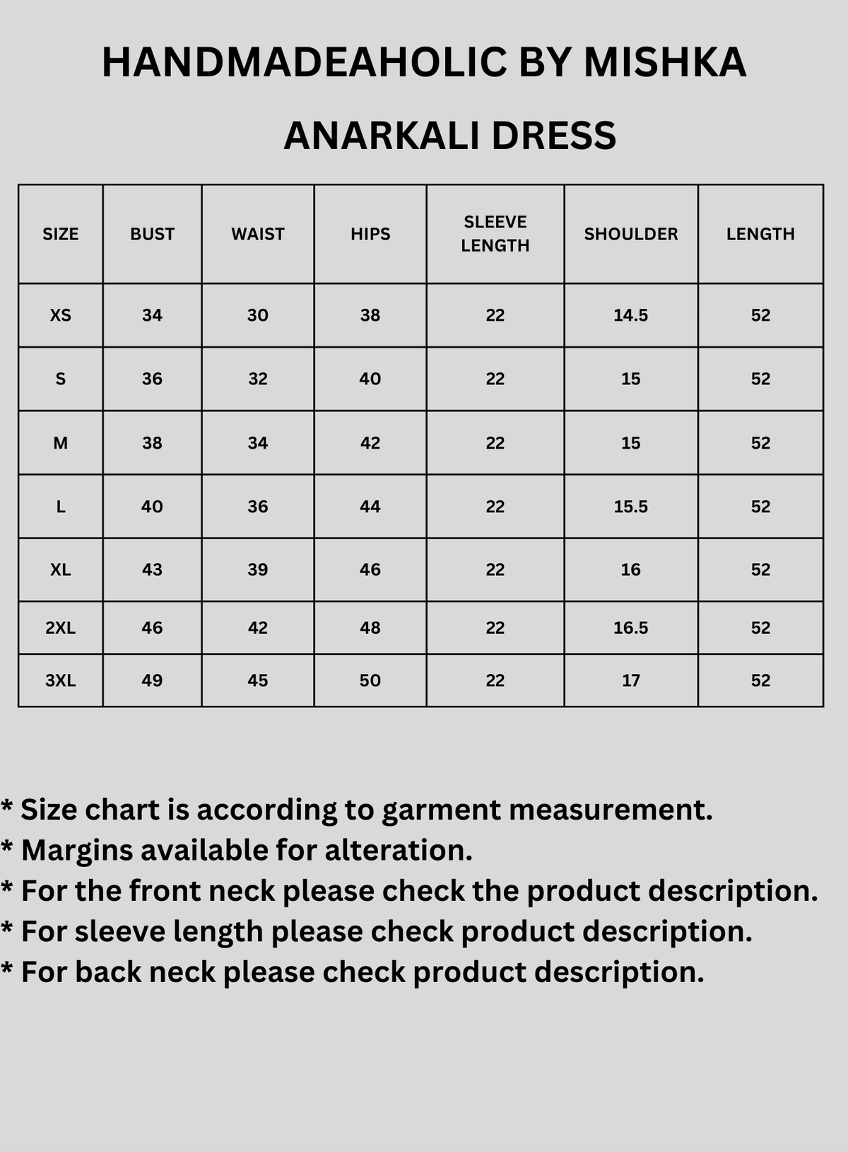 Size Chart