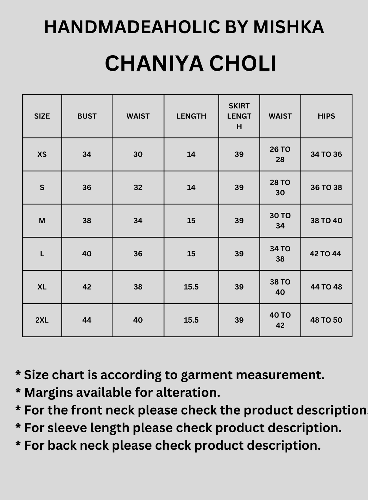 Size Chart