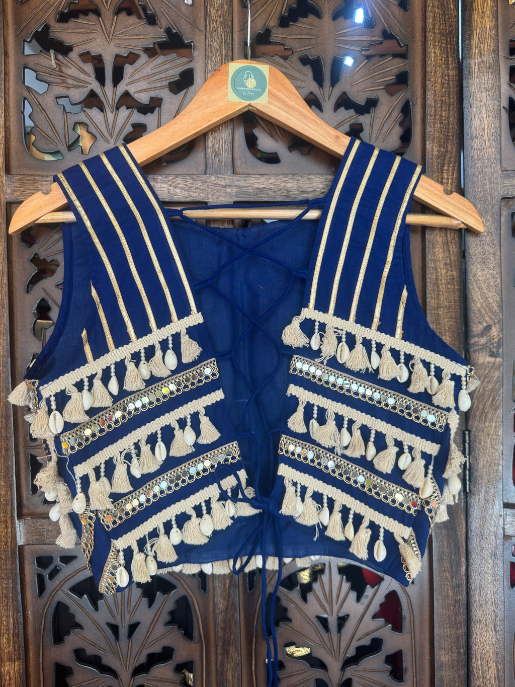 BLUE GAMTHI  BLOUSE '25 HANDMADEAHOLIC BY MISHKA