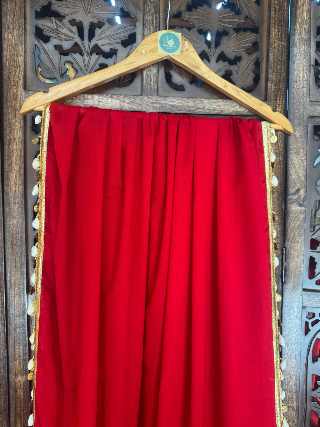 RED DUPATTA HANDMADEAHOLIC BY MISHKA