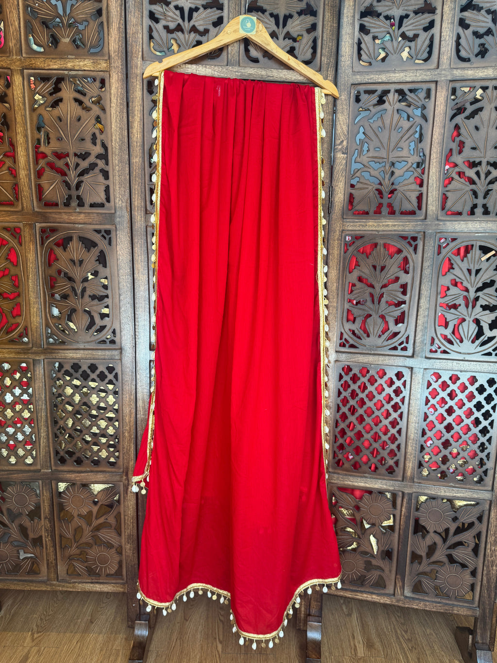 RED DUPATTA HANDMADEAHOLIC BY MISHKA