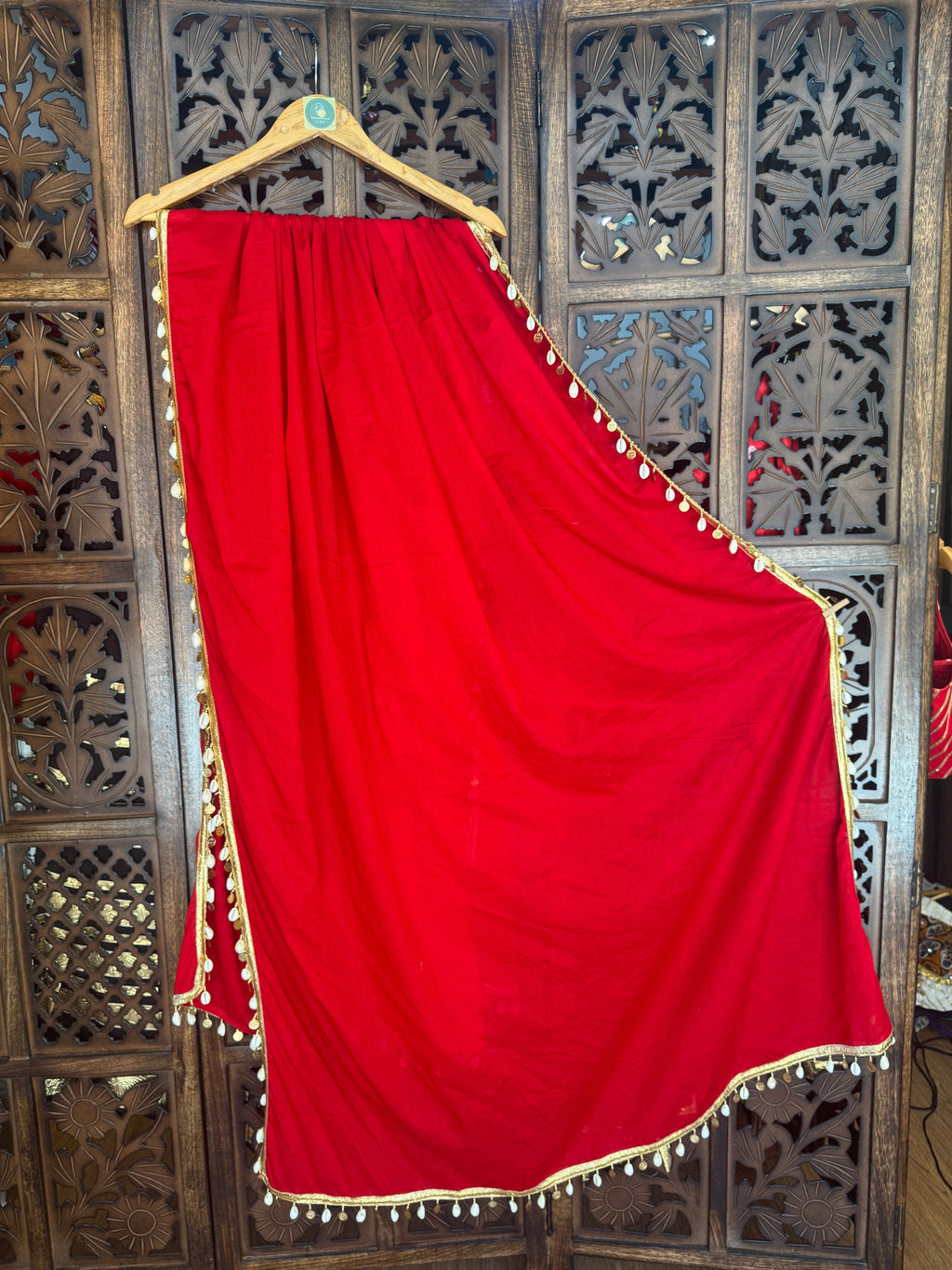 RED DUPATTA HANDMADEAHOLIC BY MISHKA