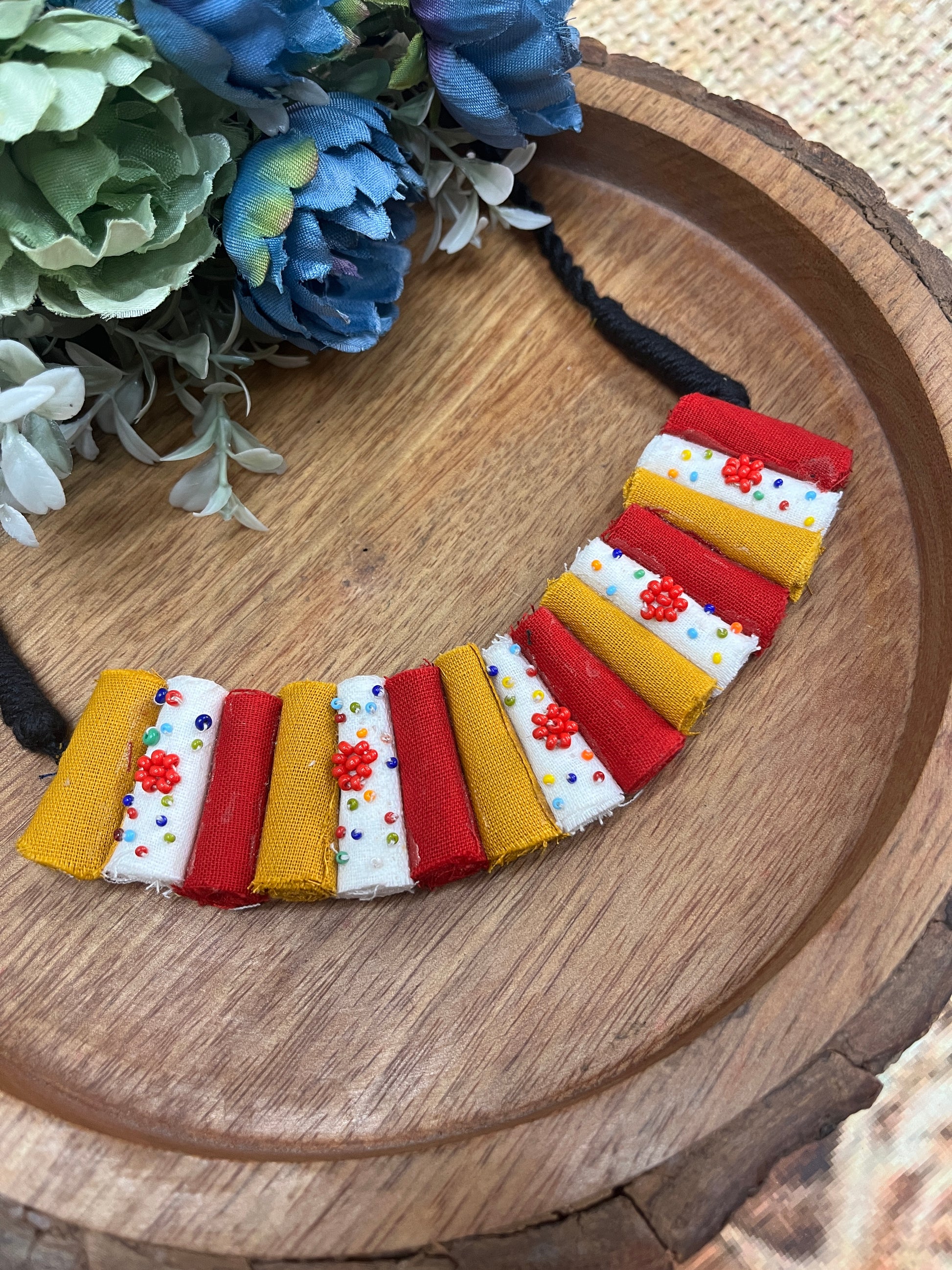 RED & YELLOW POTALI NECKLACE HANDMADEAHOLIC BY MISHKA