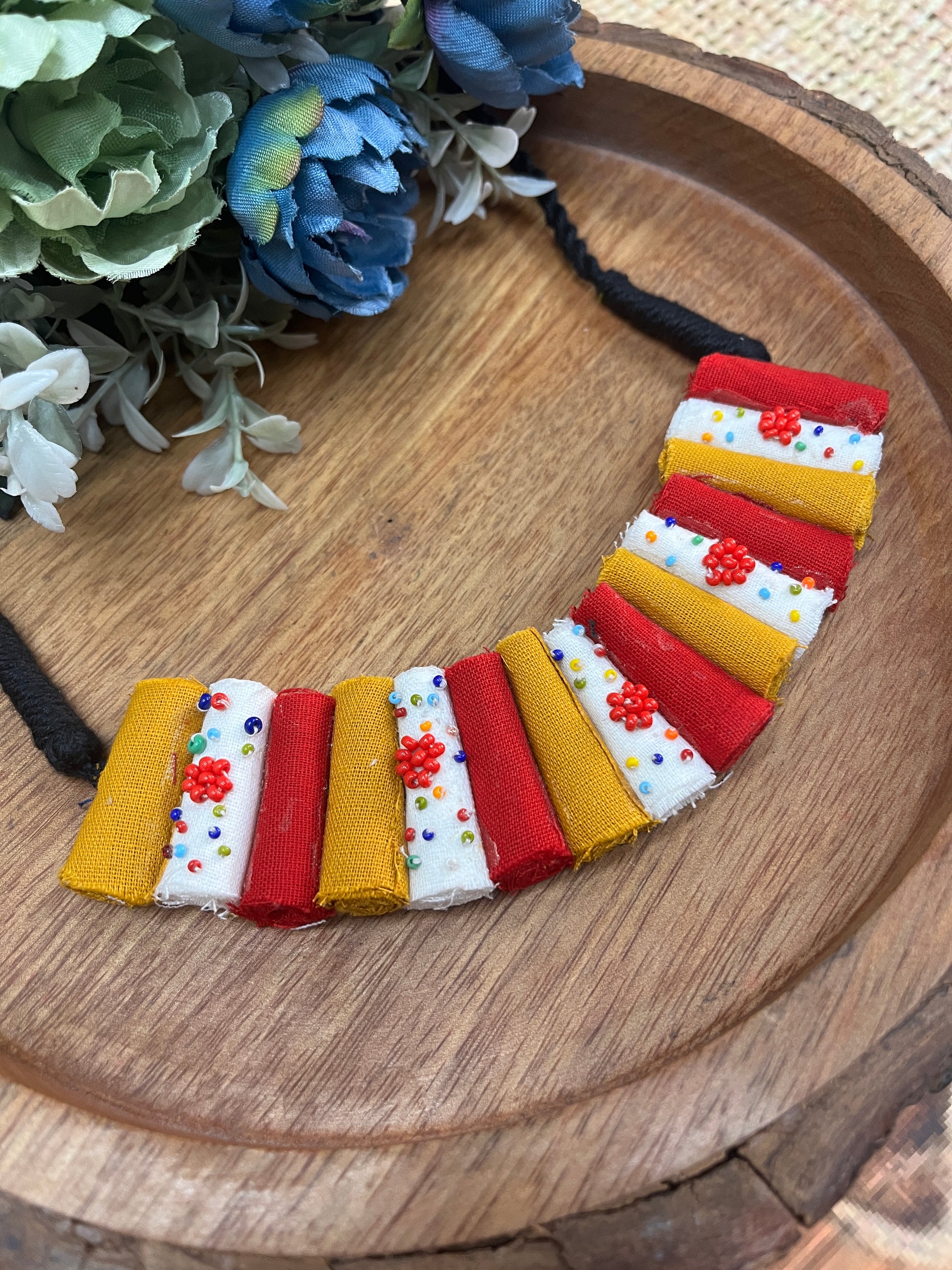 RED & YELLOW POTALI NECKLACE HANDMADEAHOLIC BY MISHKA