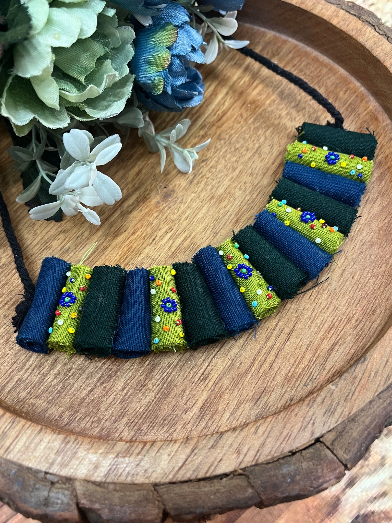 GREEN & BLUE POTALI NECKLACE HANDMADEAHOLIC BY MISHKA