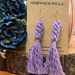 PURPLE TESSALE MACRAME EARRING HANDMADEAHOLIC BY MISHKA