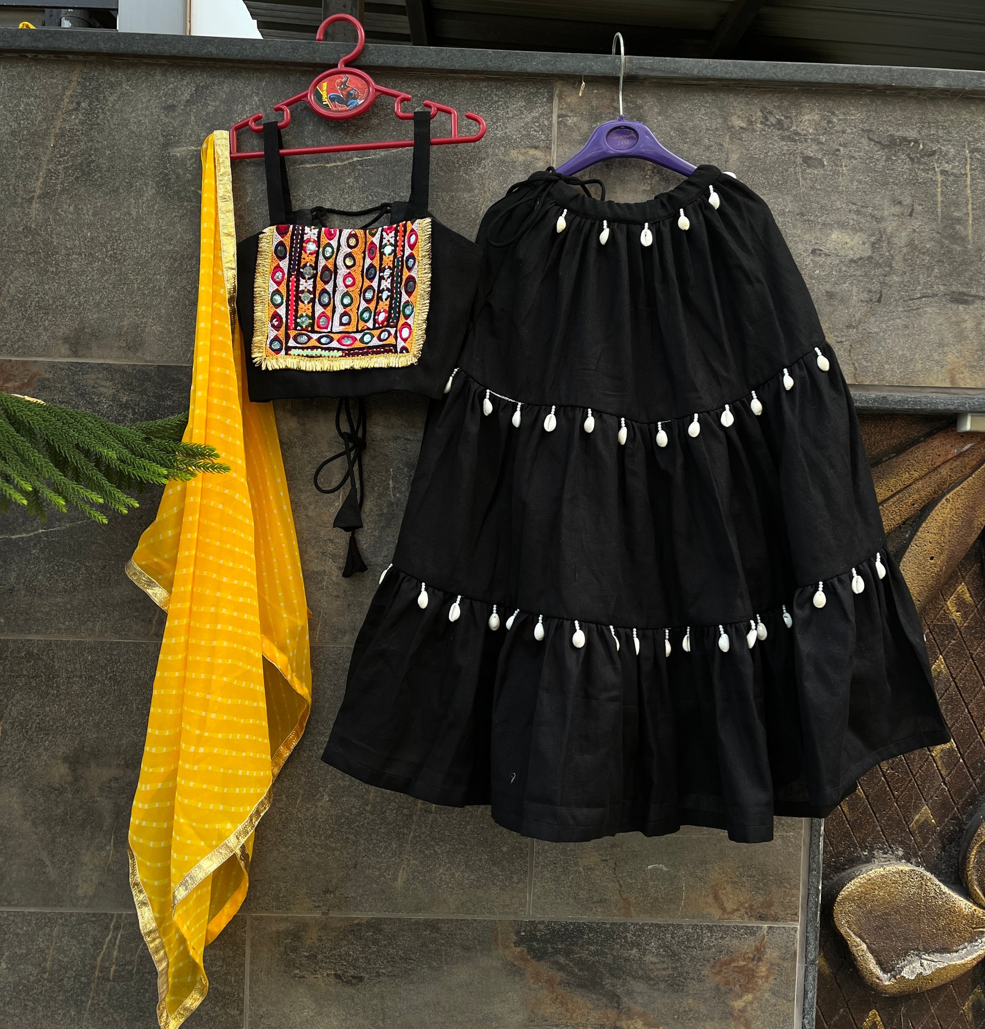 BLACK BANJARA KIDS CHOLI HANDMADEAHOLIC BY MISHKA