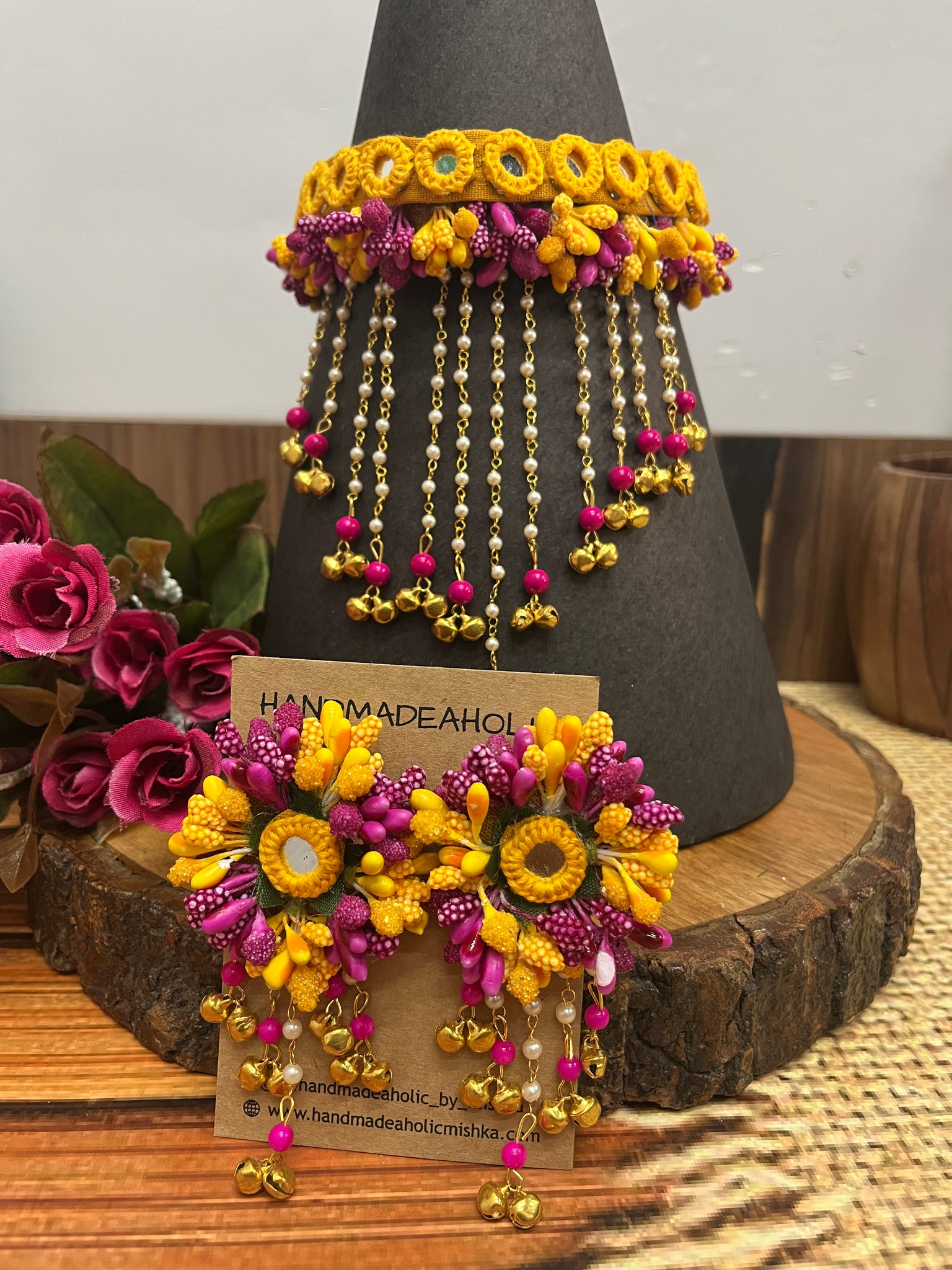 GULMOHAR FLOWER JEWELLARY HANDMADEAHOLIC BY MISHKA