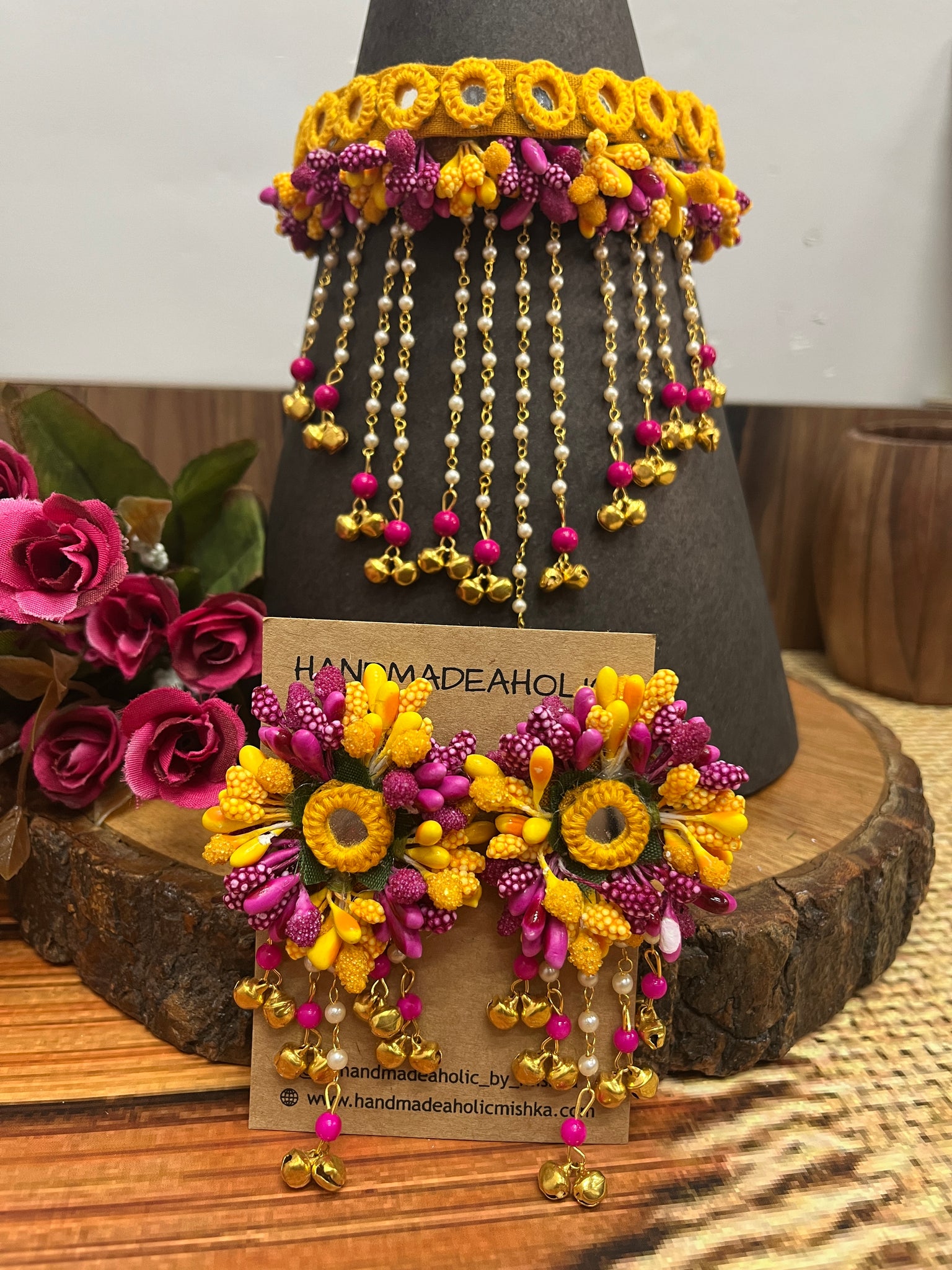 GULMOHAR FLOWER JEWELLARY HANDMADEAHOLIC BY MISHKA