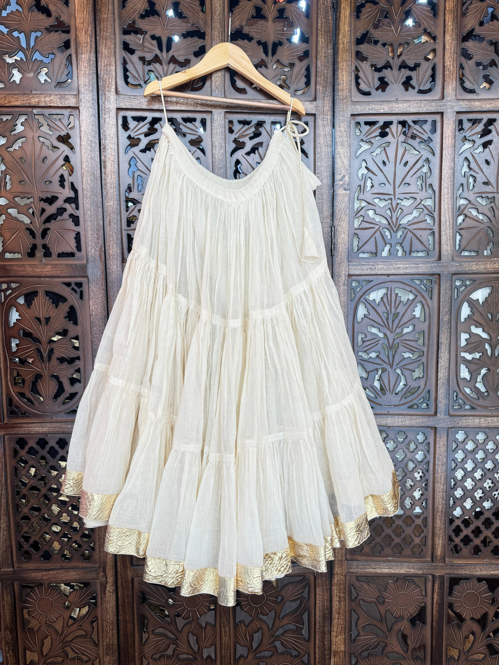 OFF WHITE MULMUL GATHERING KIDS SKIRT HANDMADEAHOLIC BY MISHKA